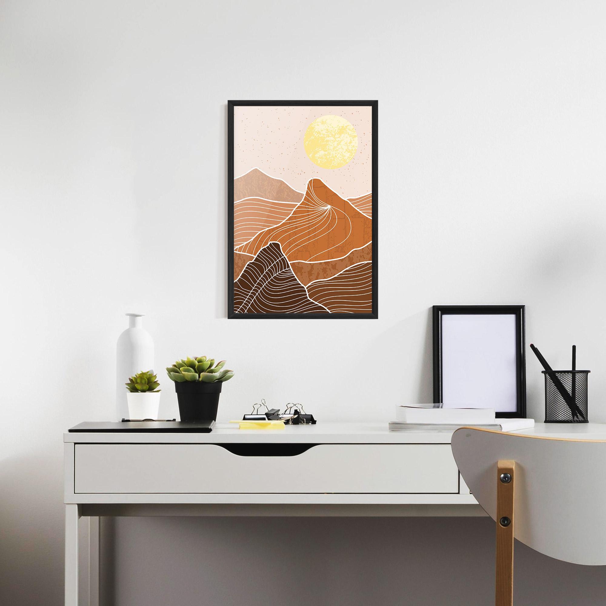 Poster Înrămat Orange Mountain mockup 7