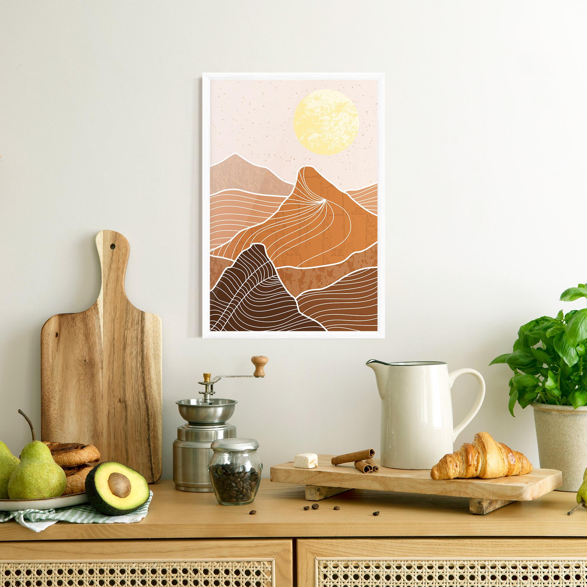 Poster Înrămat Orange Mountain mockup 8