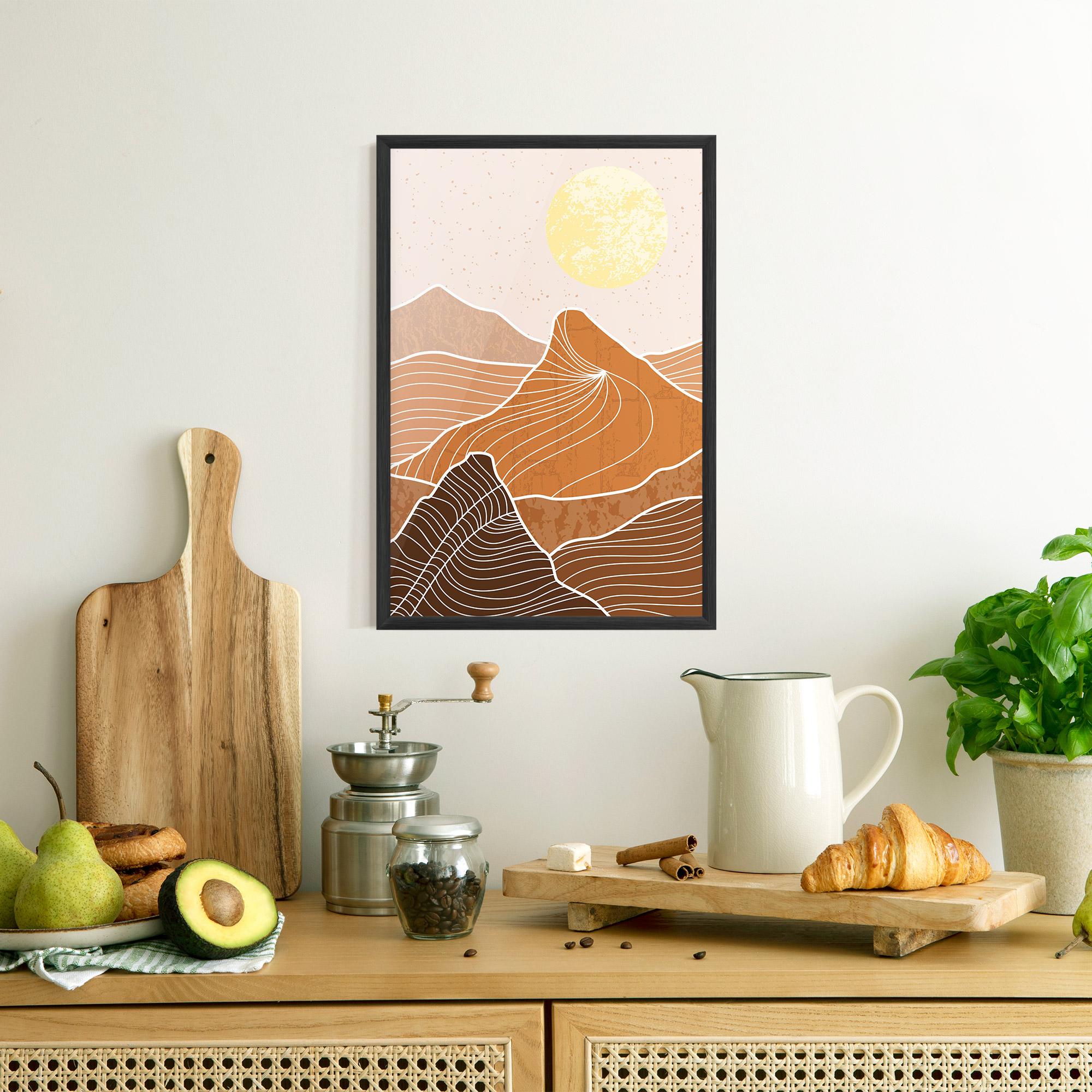 Poster Înrămat Orange Mountain mockup 8