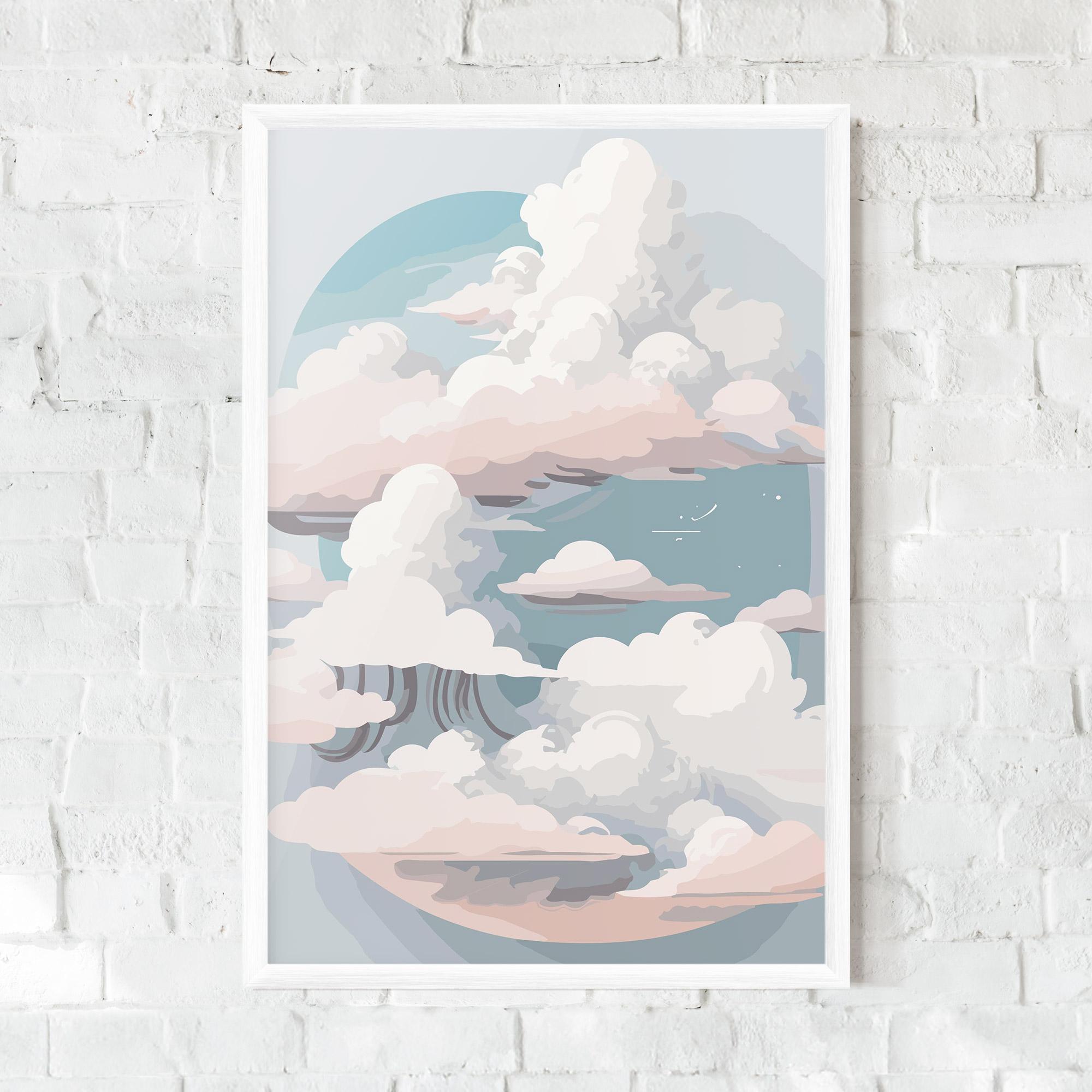 Poster Înrămat Cloud White Art mockup 0