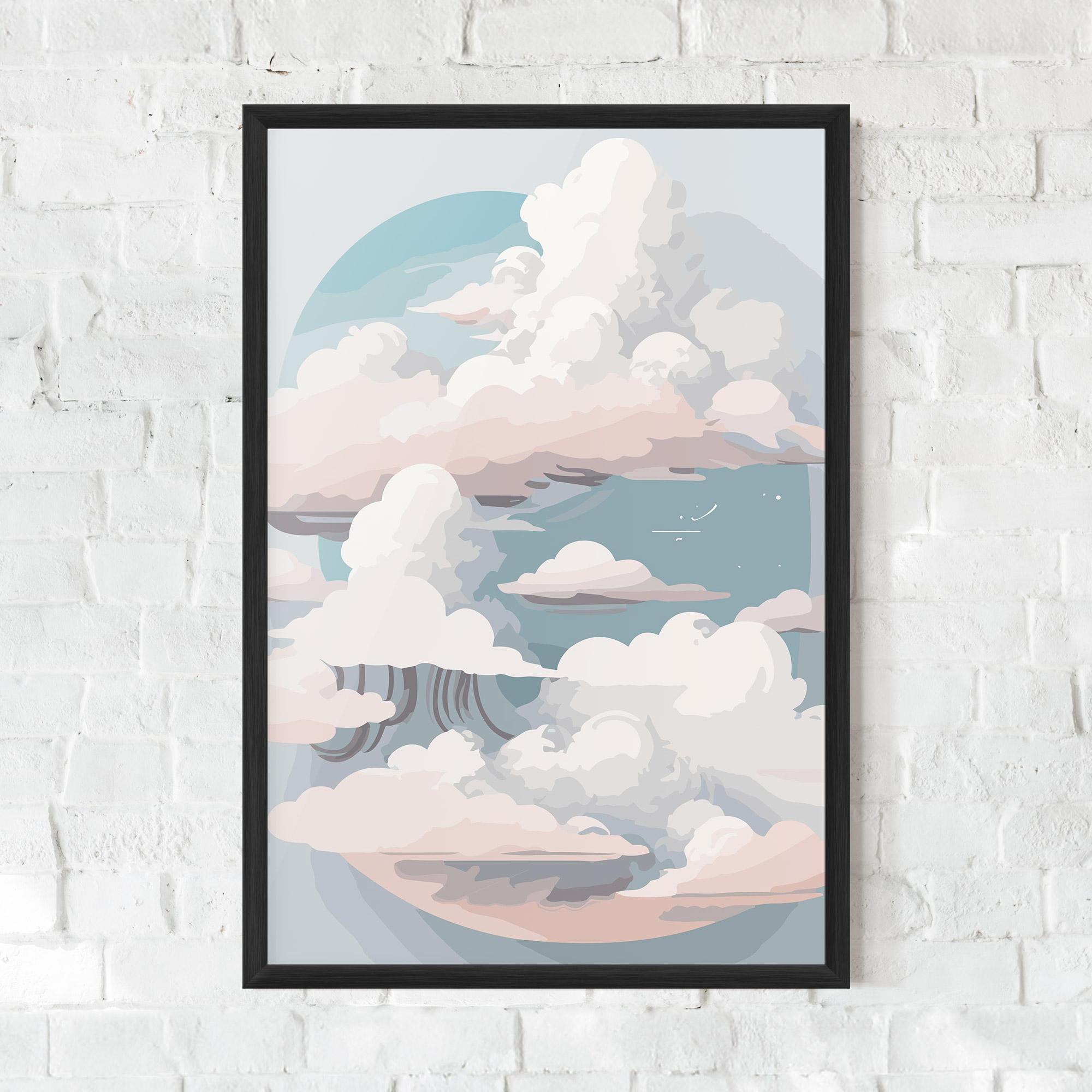 Poster Înrămat Cloud White Art mockup 0