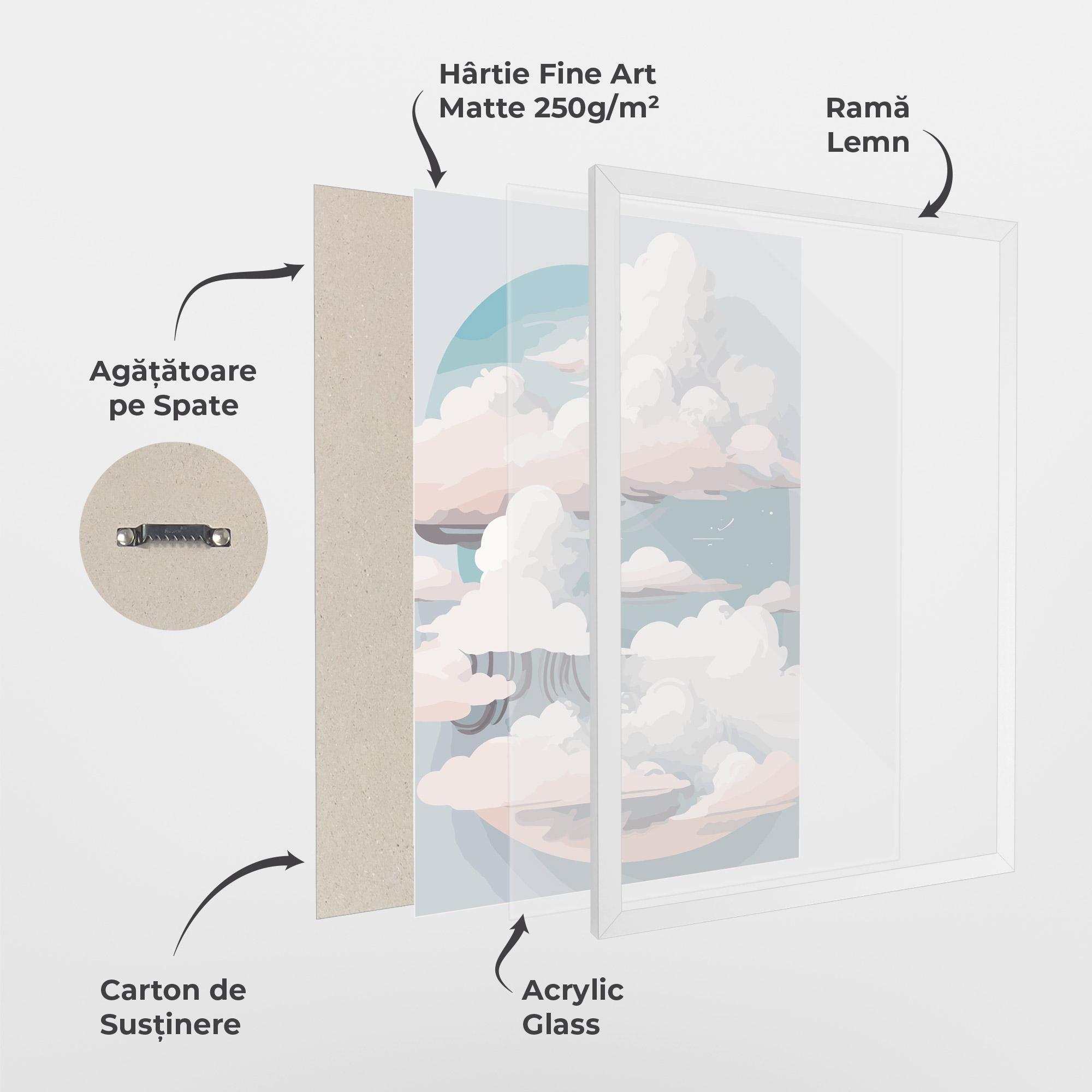 Poster Înrămat Cloud White Art mockup 1