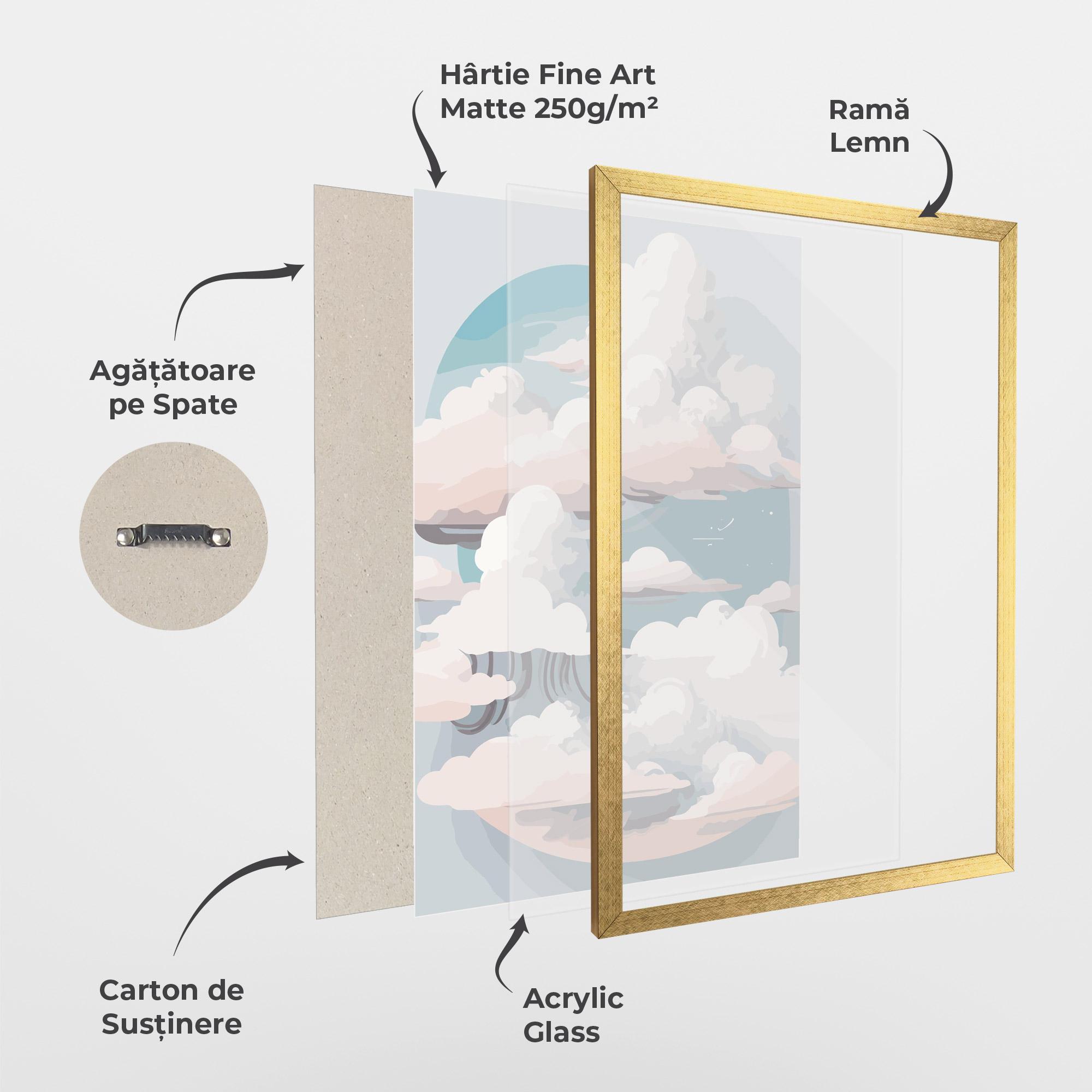 Poster Înrămat Cloud White Art mockup 1