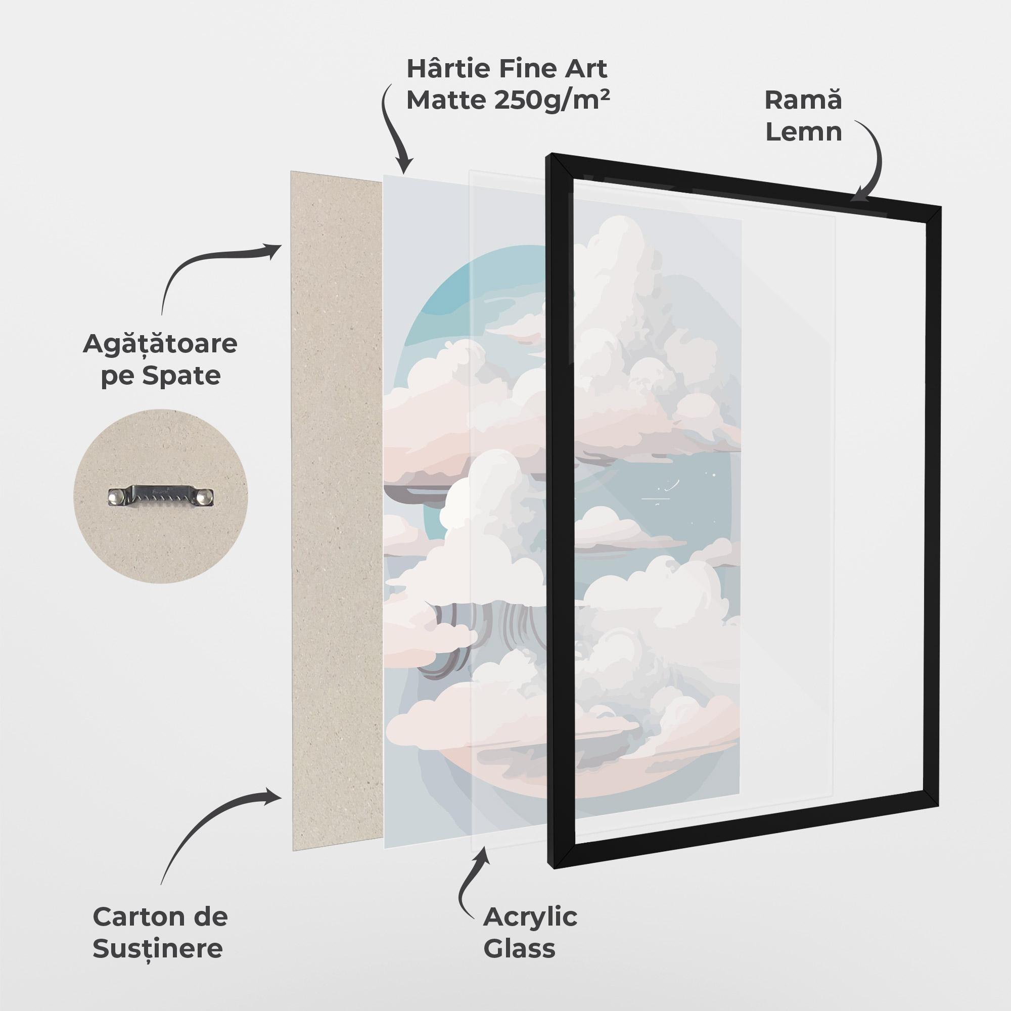 Poster Înrămat Cloud White Art mockup 1