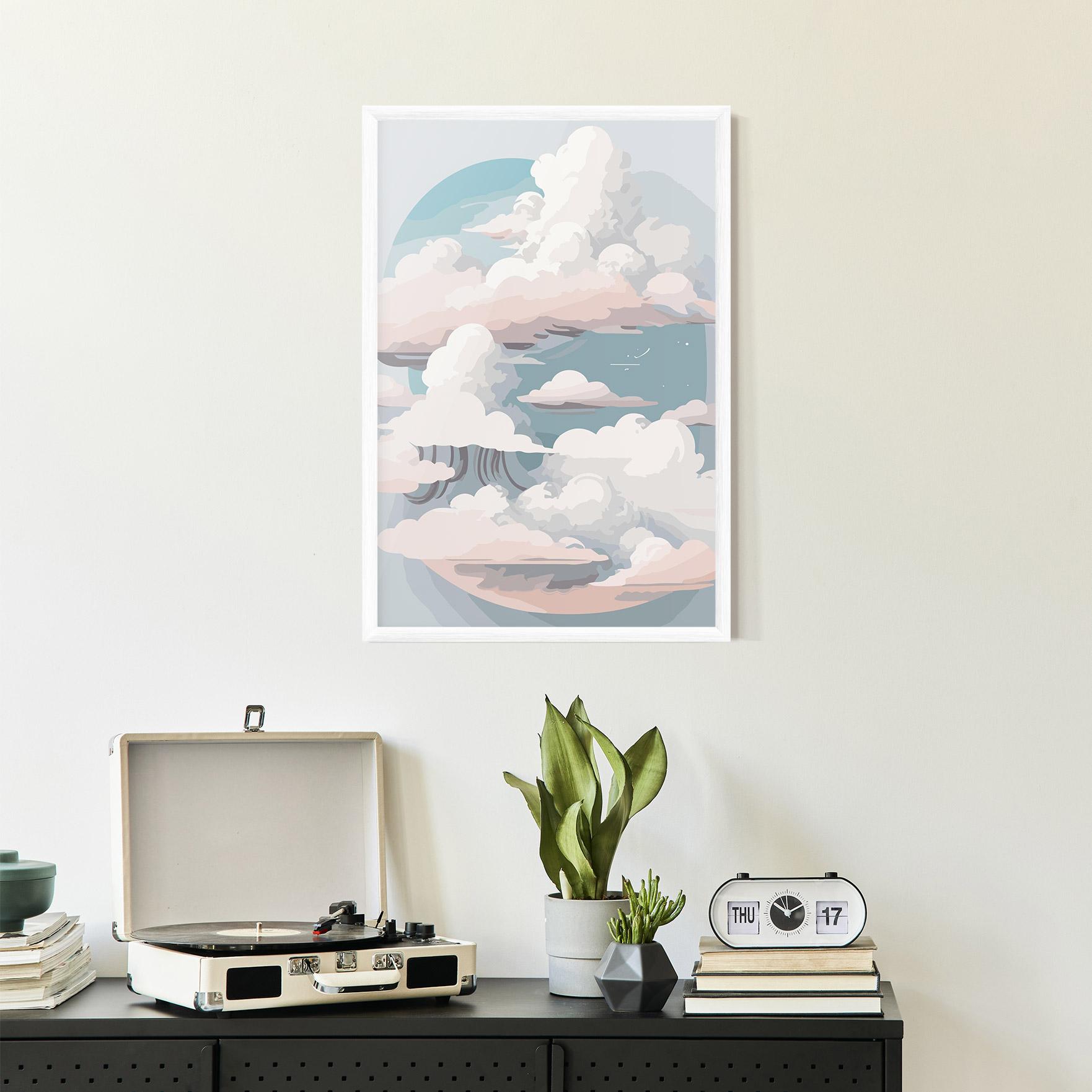 Poster Înrămat Cloud White Art mockup 2