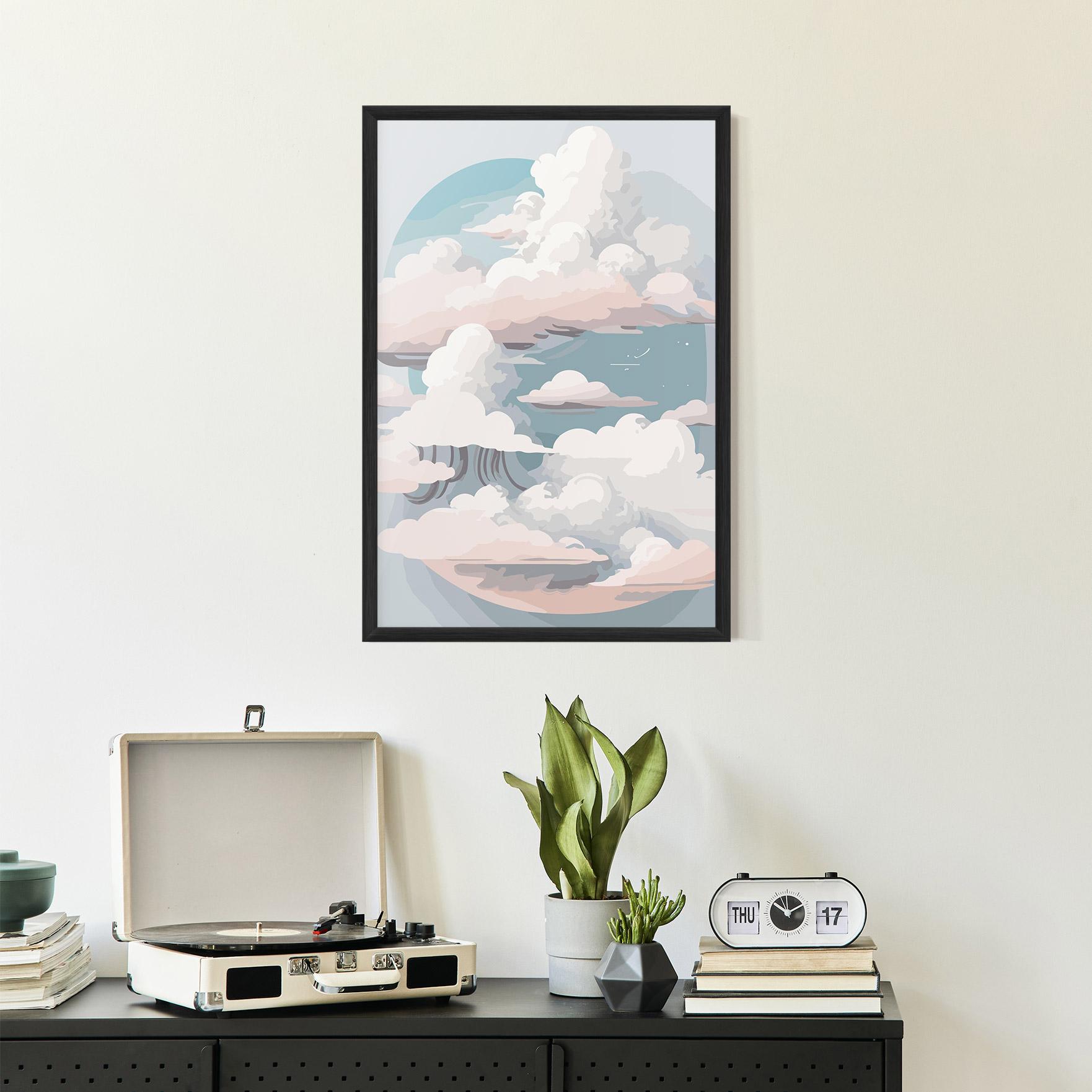 Poster Înrămat Cloud White Art mockup 2