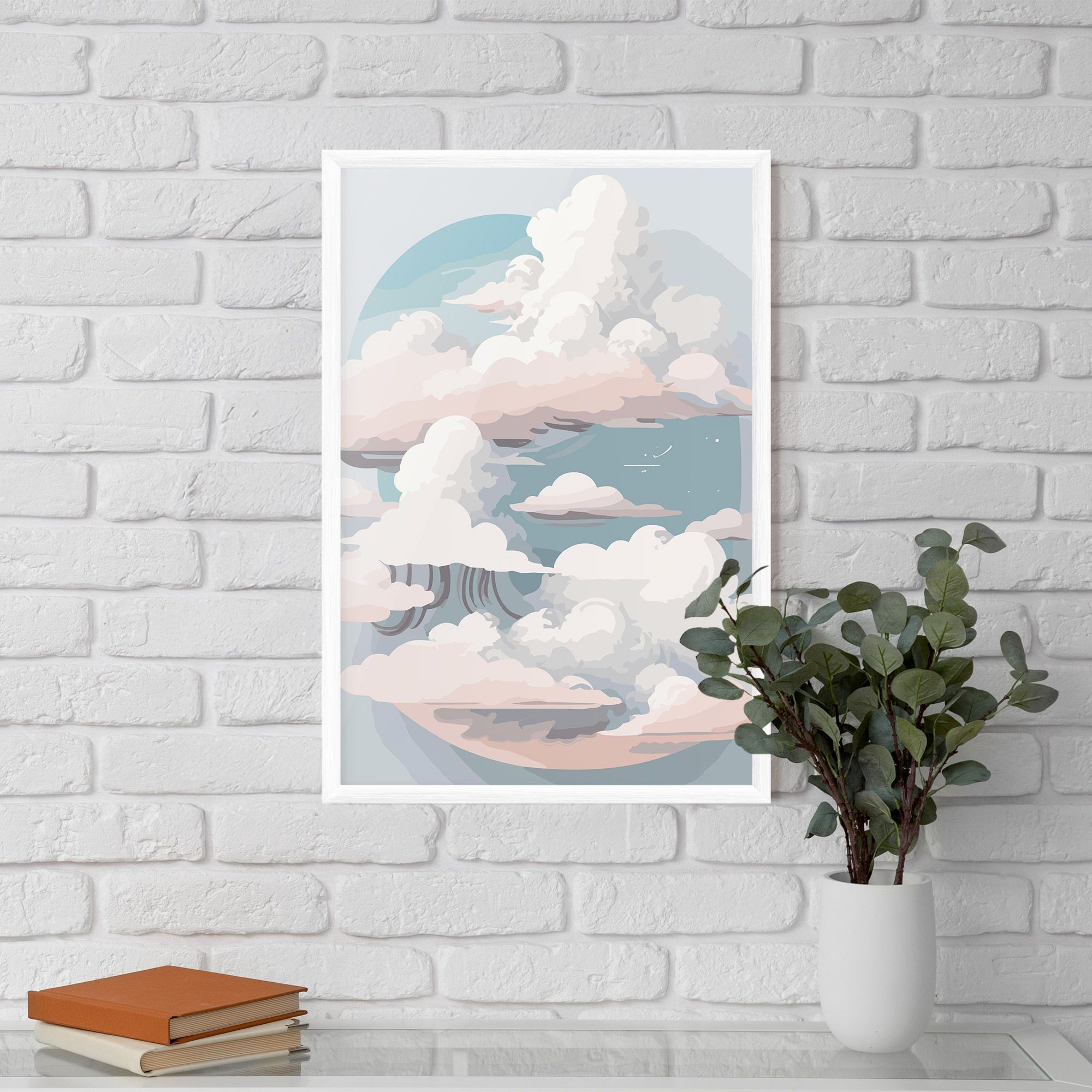 Cloud White Art mockup 5