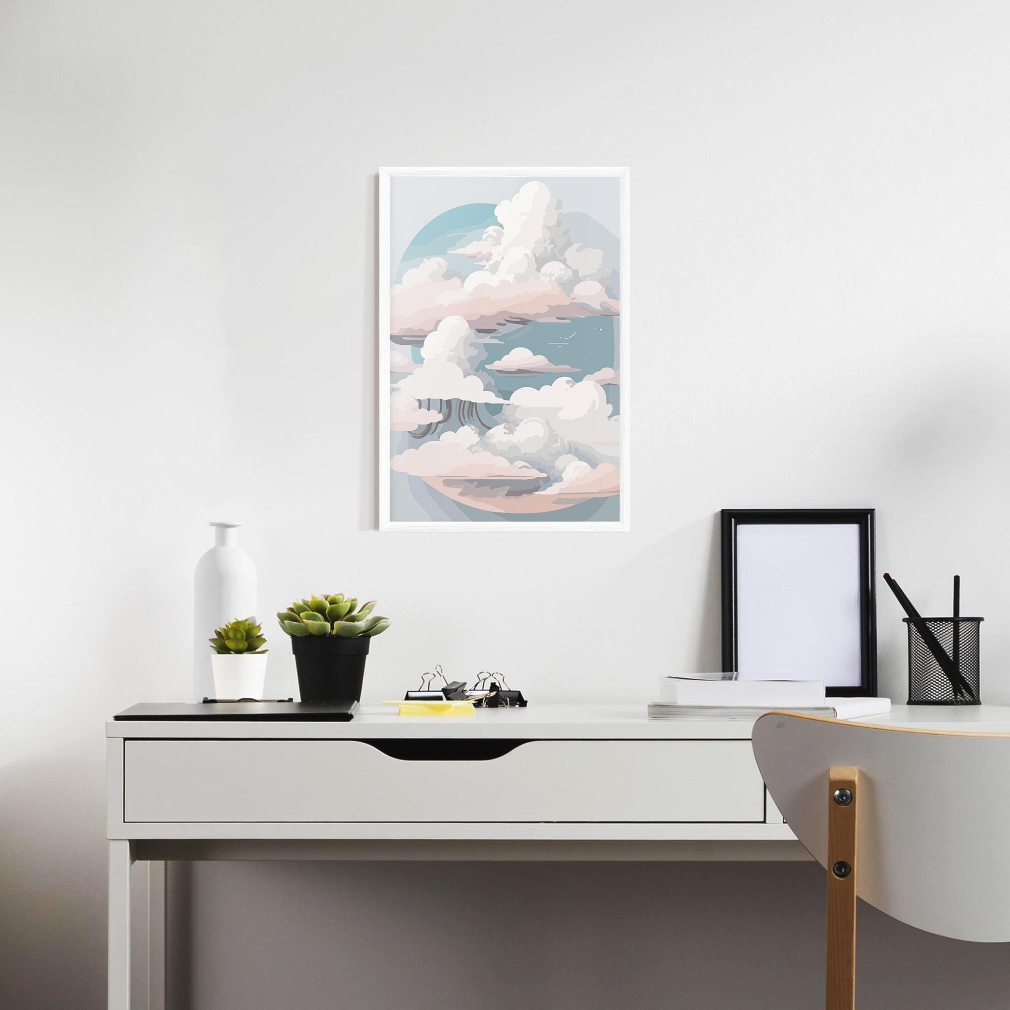 Poster Înrămat Cloud White Art mockup 7