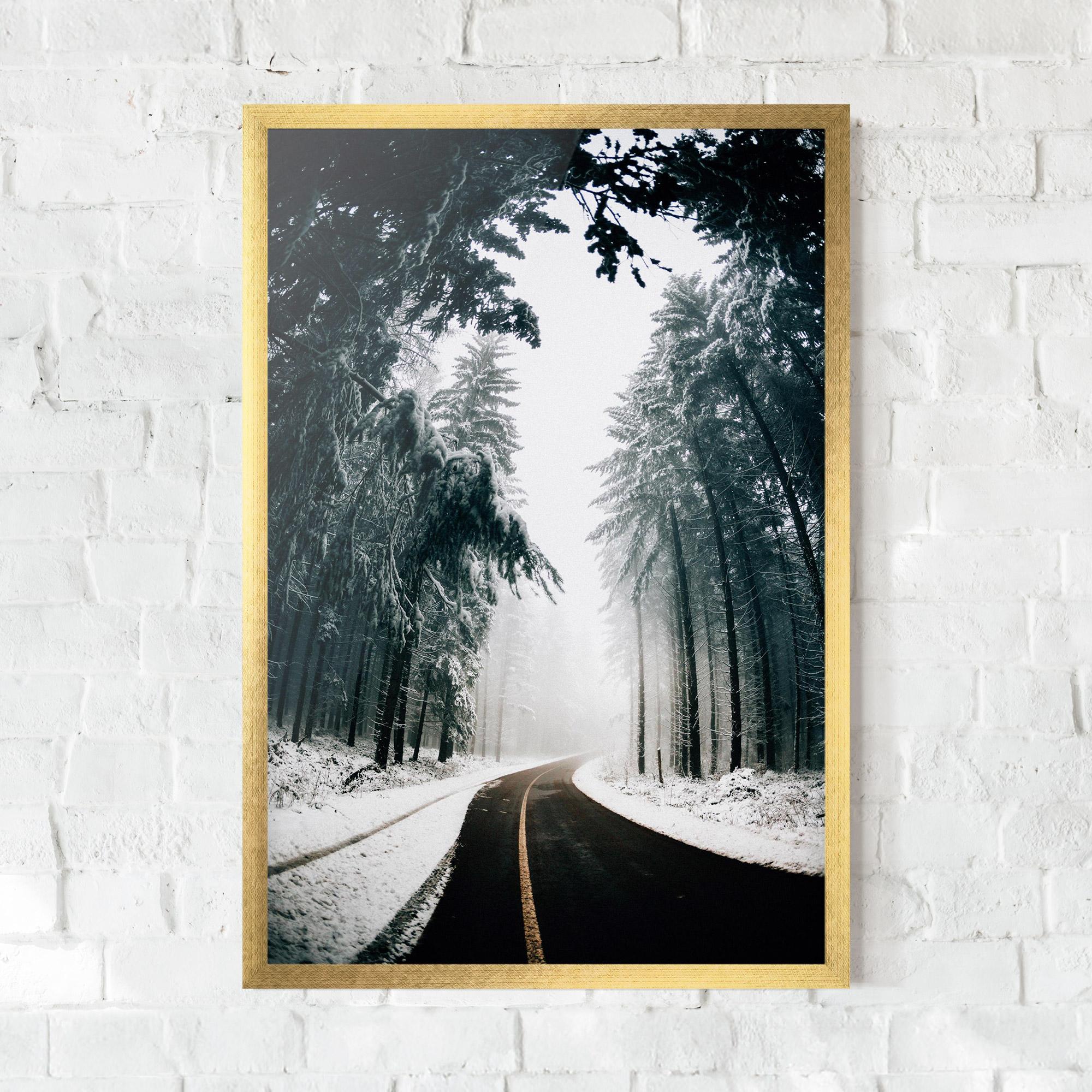 Poster Înrămat Snow Road Dorest mockup 0