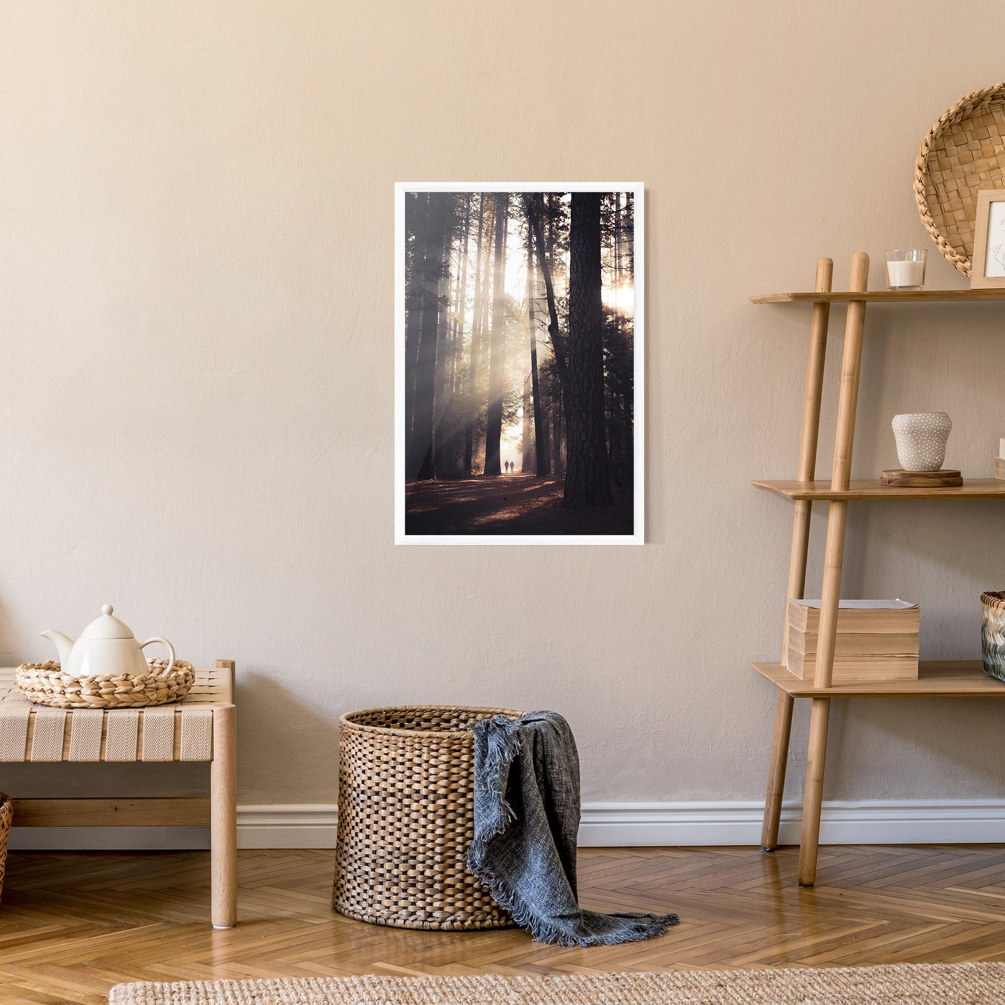 Poster Înrămat Foggy Couple Forest mockup 9