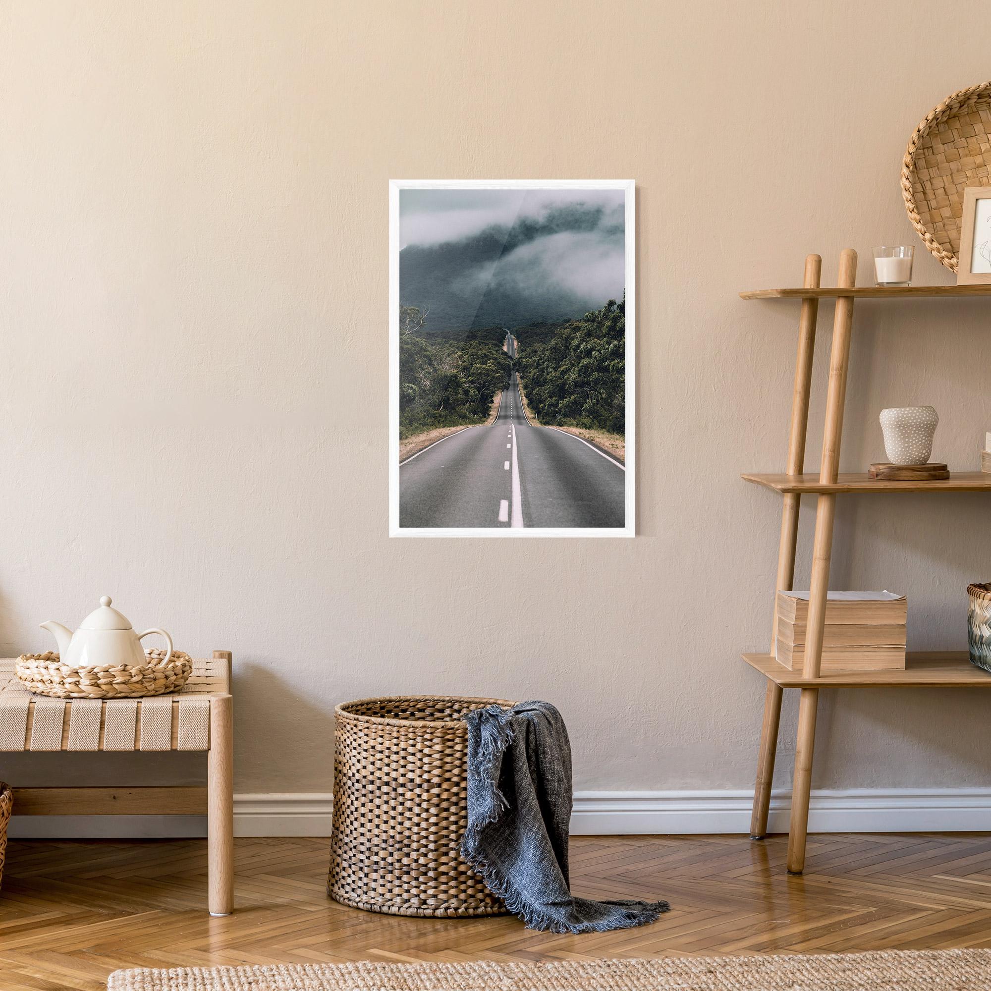 Poster Înrămat Forest Driving Road mockup 9
