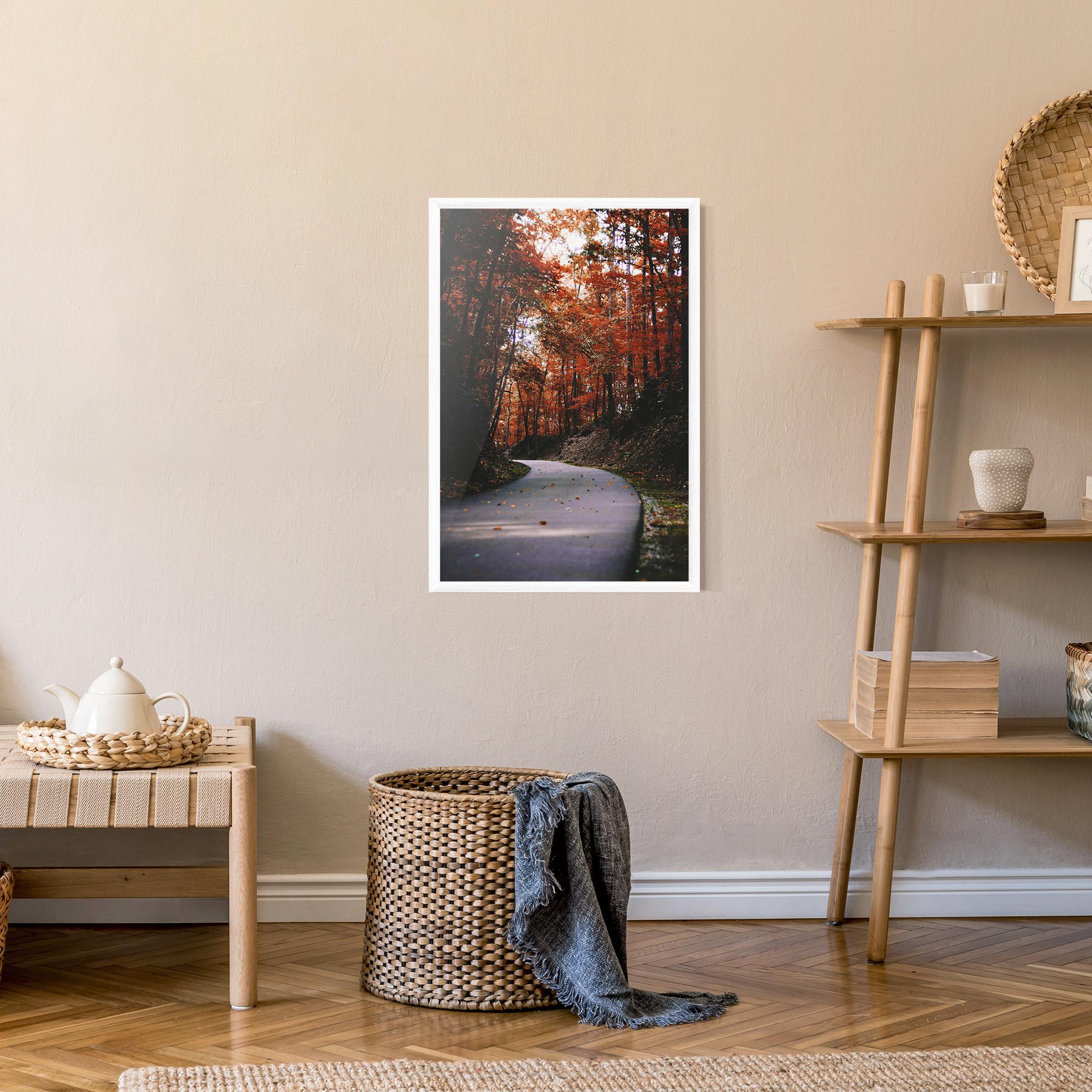 Poster Înrămat Red Trees Road mockup 9
