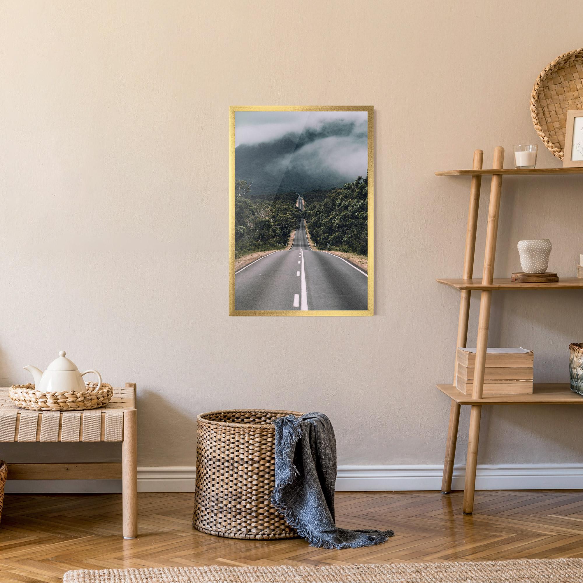 Poster Înrămat Forest Driving Road mockup 9