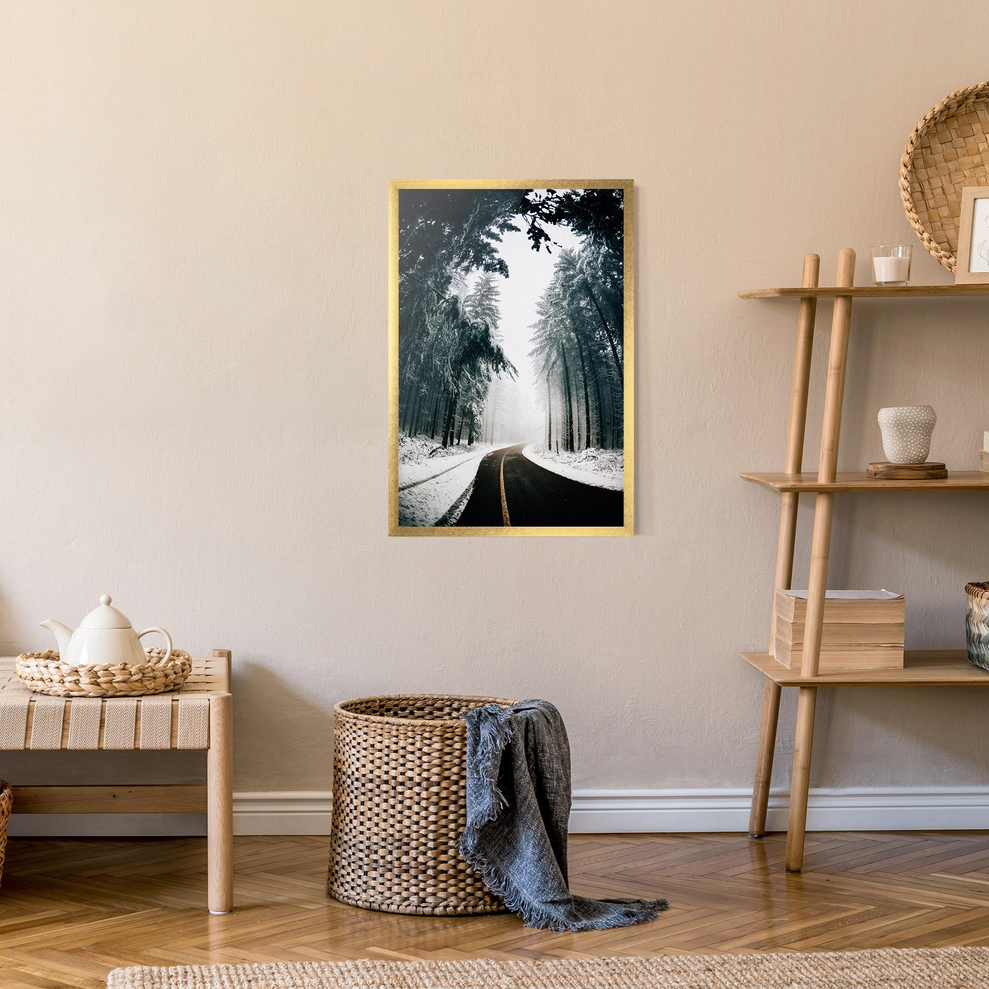 Poster Înrămat Snow Road Dorest mockup 9