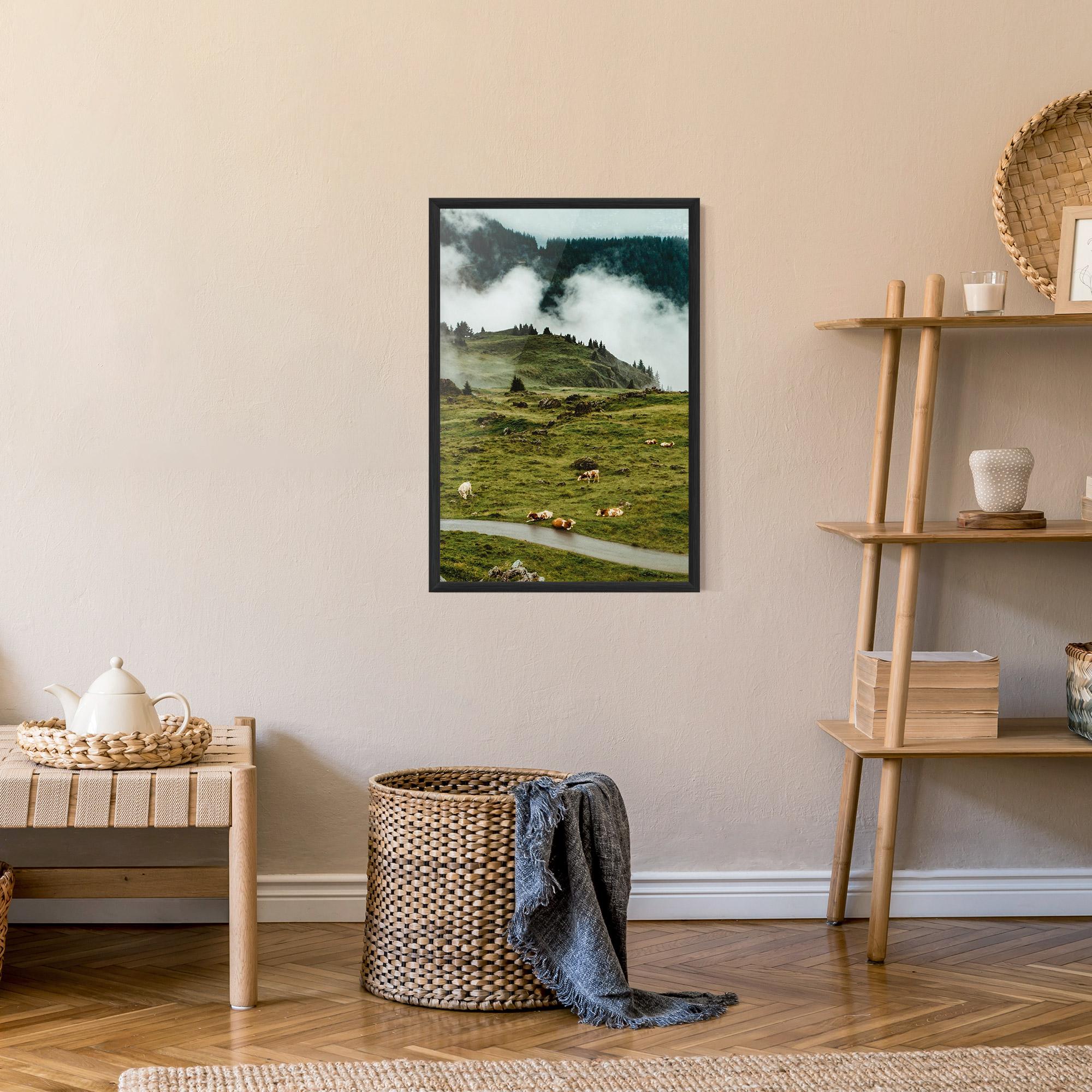 Poster Înrămat Cow Field View mockup 9