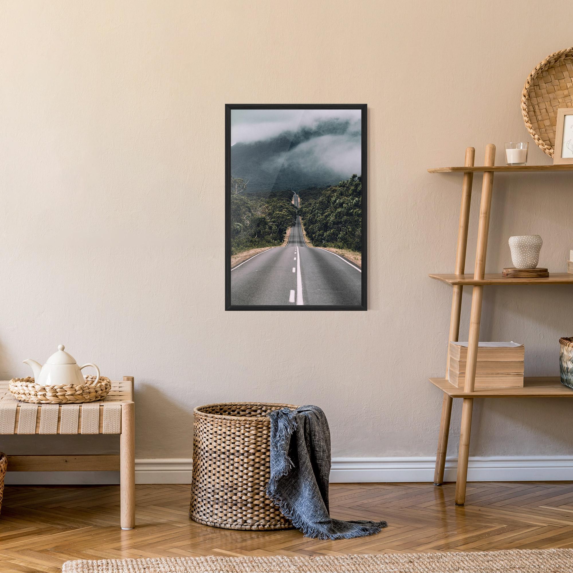 Poster Înrămat Forest Driving Road mockup 9