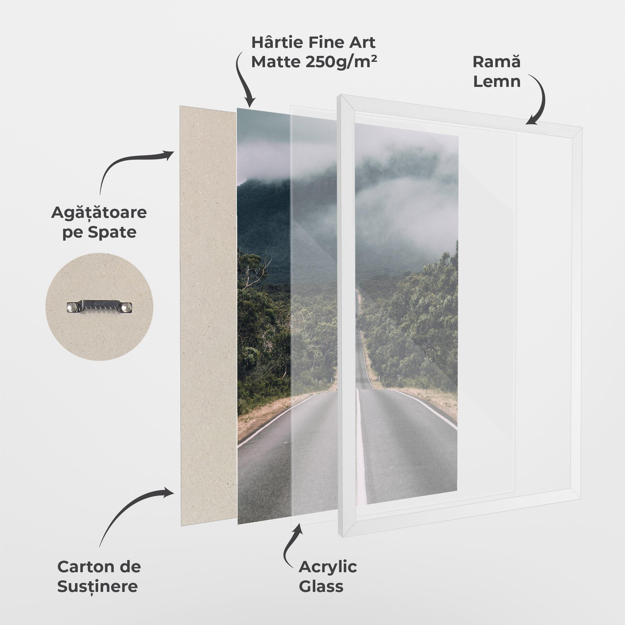 Poster Înrămat Forest Driving Road mockup 1