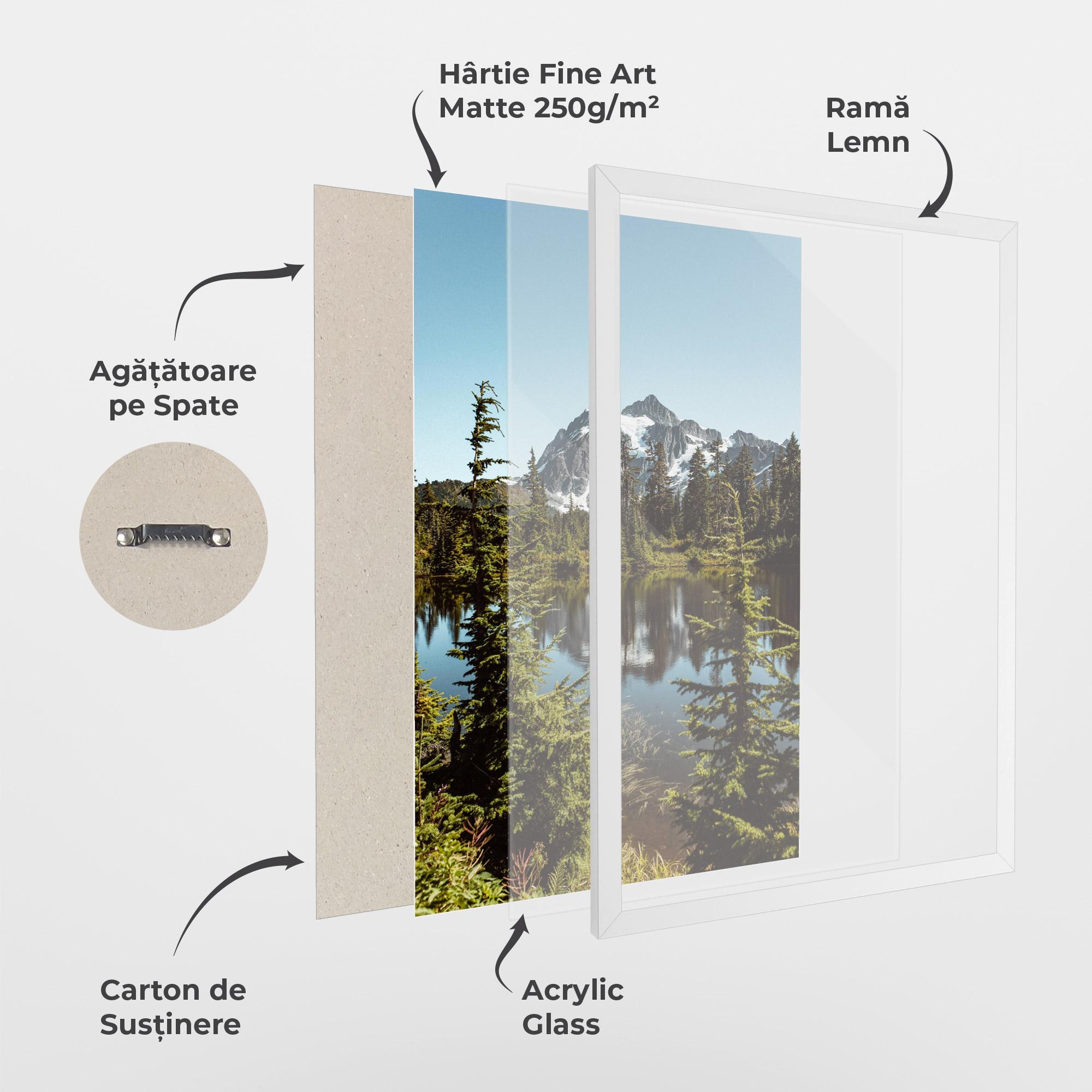 Poster Înrămat Forest Snow Mountain mockup 1