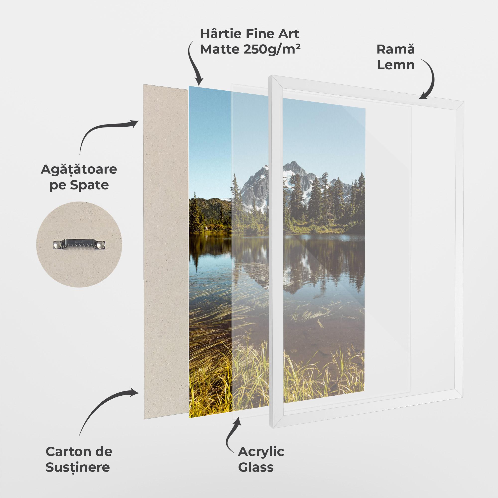 Poster Înrămat Lake Snow Mountain mockup 1