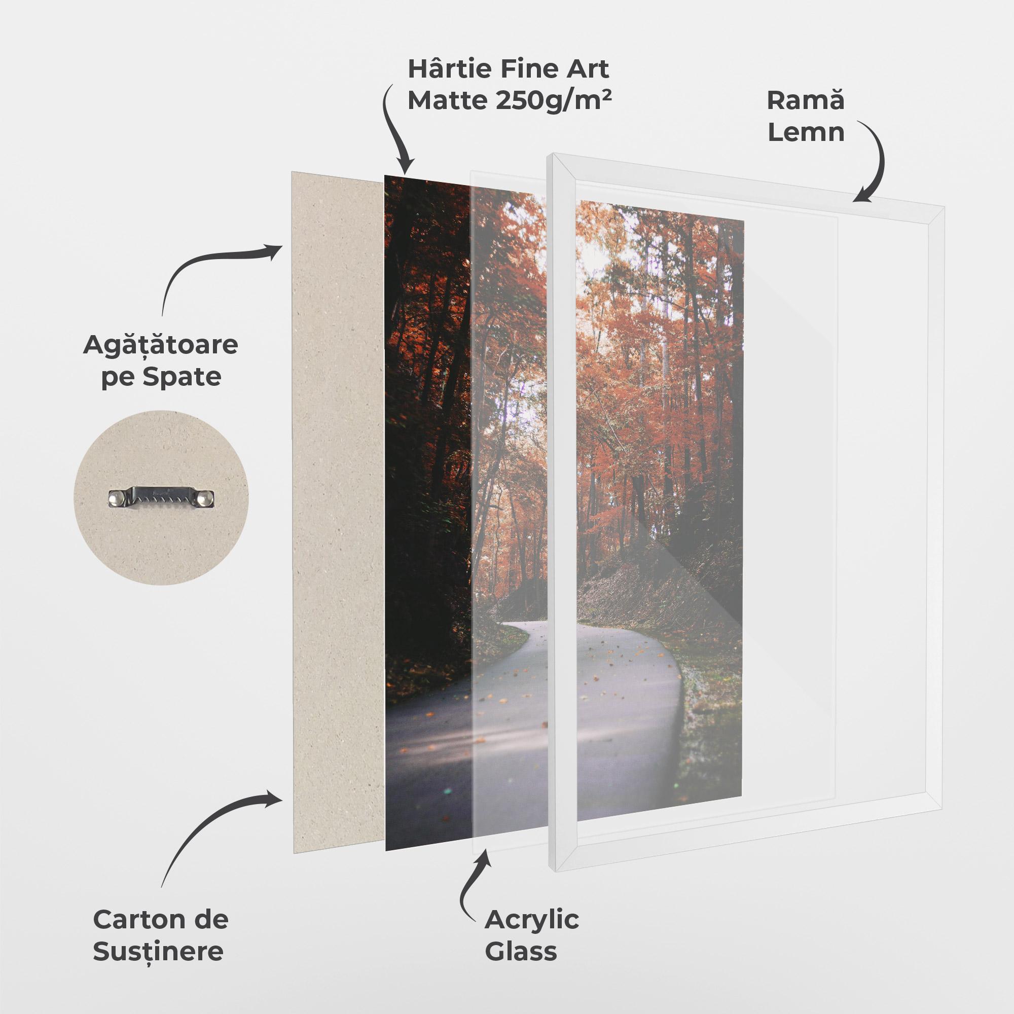 Poster Înrămat Red Trees Road mockup 1