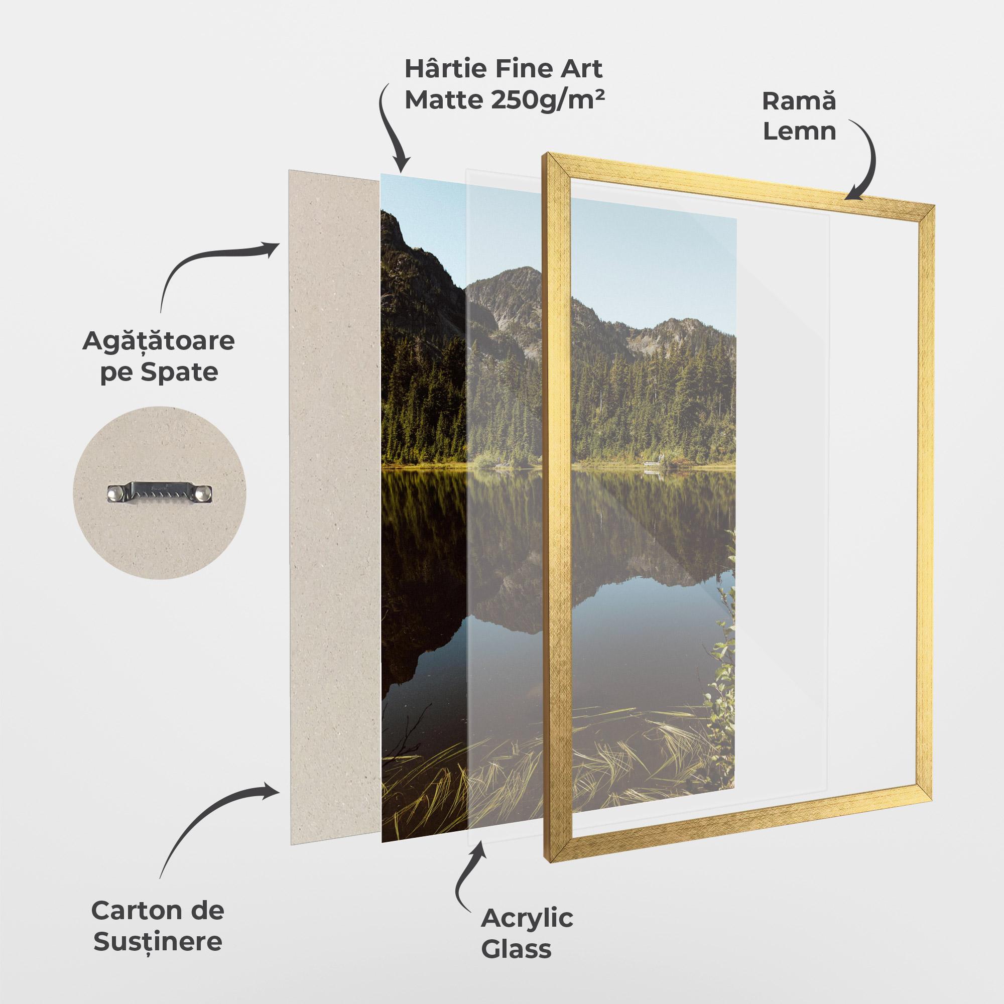 Poster Înrămat Big Lake Mountain mockup 1