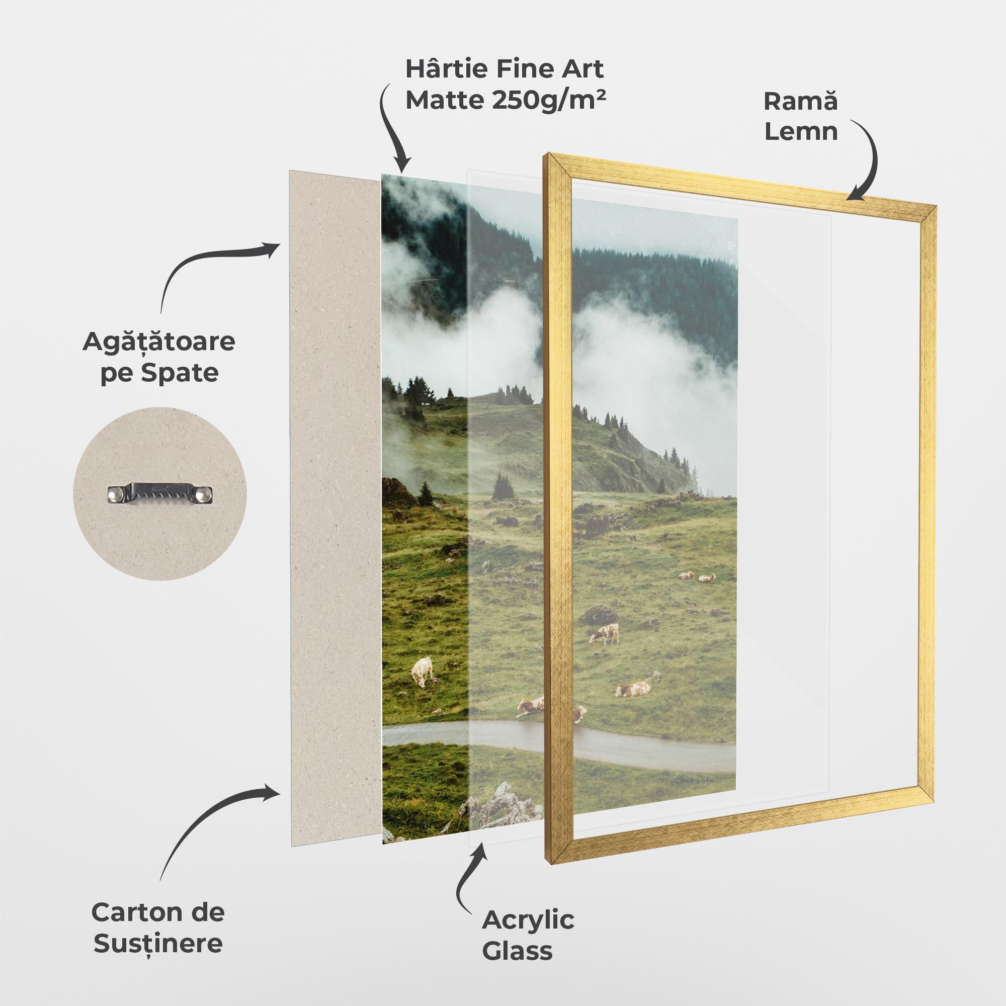 Poster Înrămat Cow Field View mockup 1
