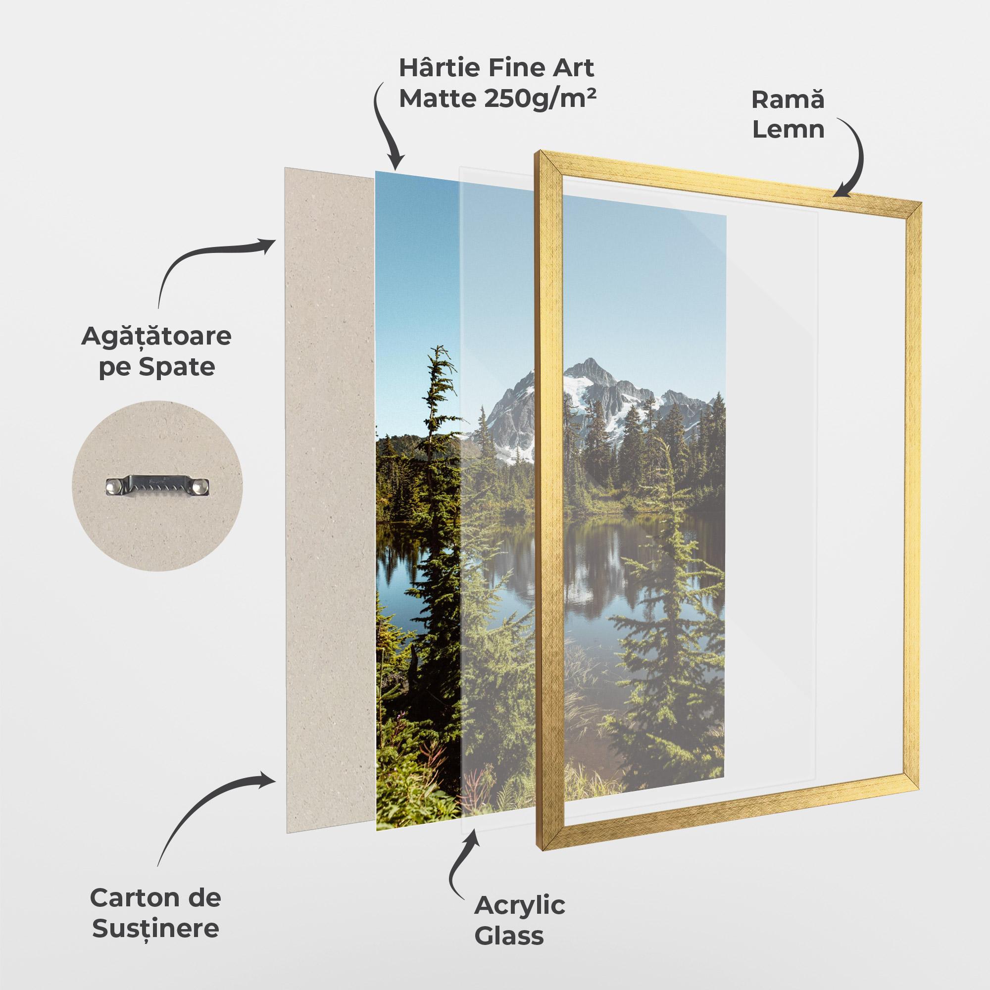 Poster Înrămat Forest Snow Mountain mockup 1