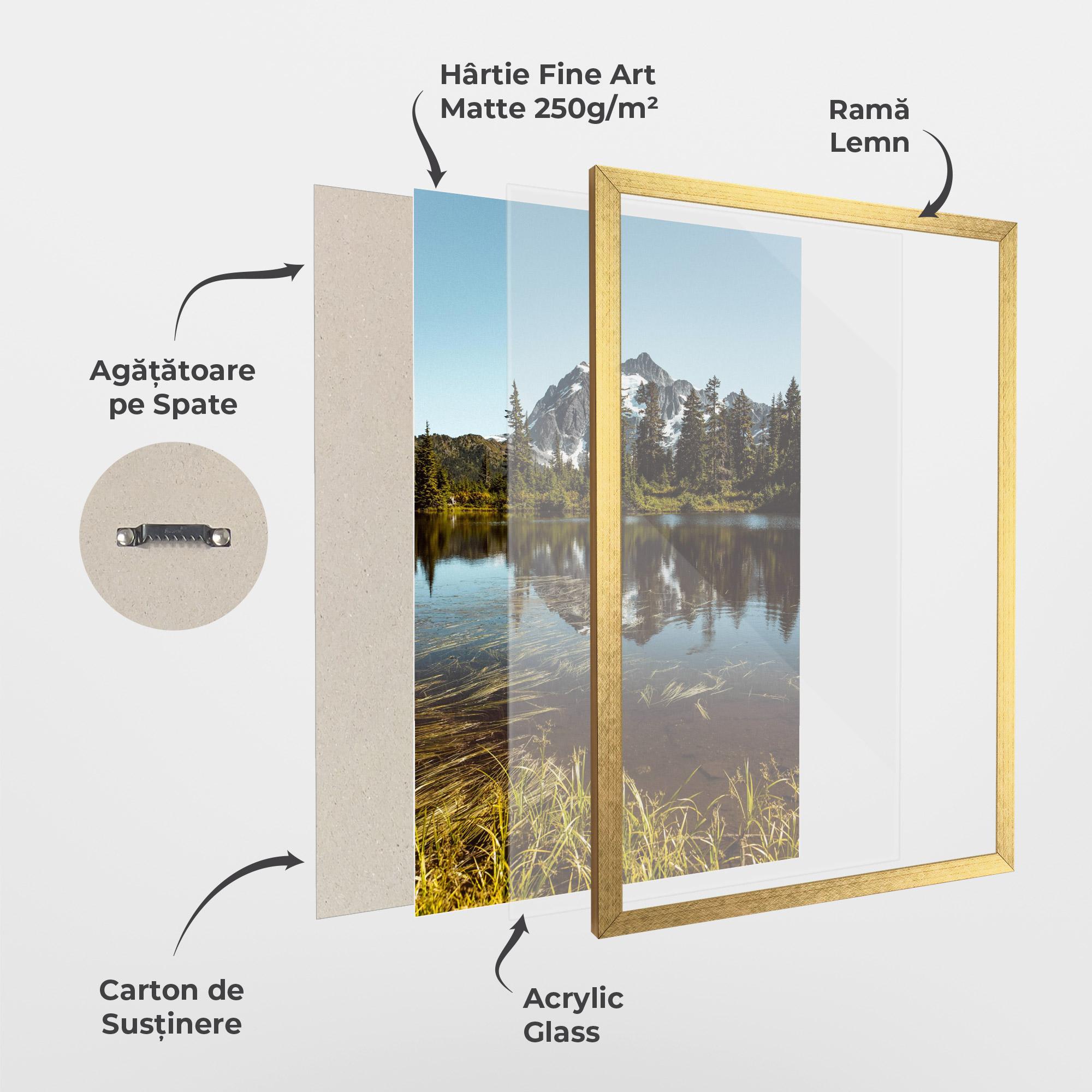 Poster Înrămat Lake Snow Mountain mockup 1