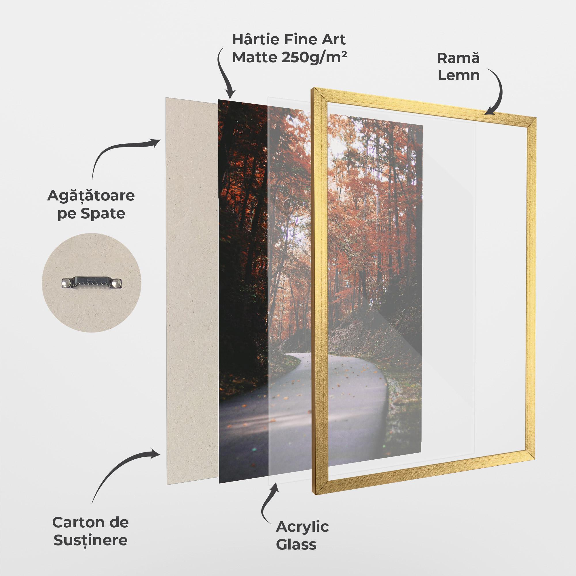 Poster Înrămat Red Trees Road mockup 1