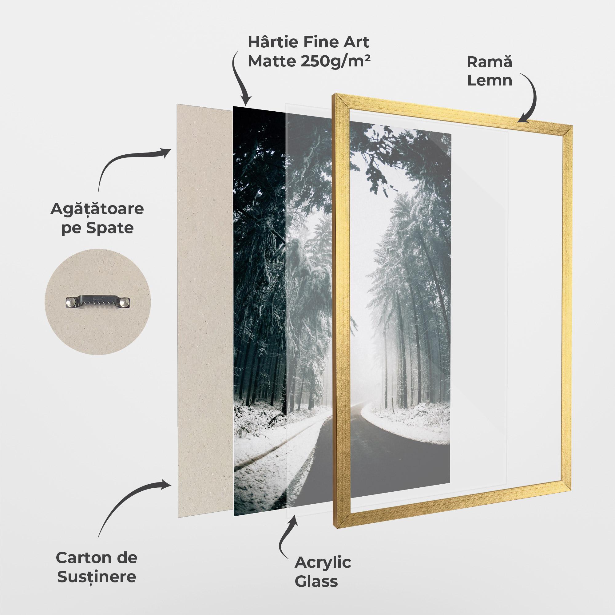 Poster Înrămat Snow Road Dorest mockup 1