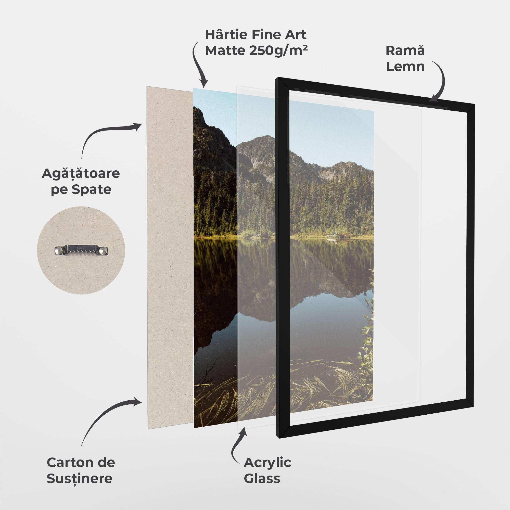 Poster Înrămat Big Lake Mountain mockup 1