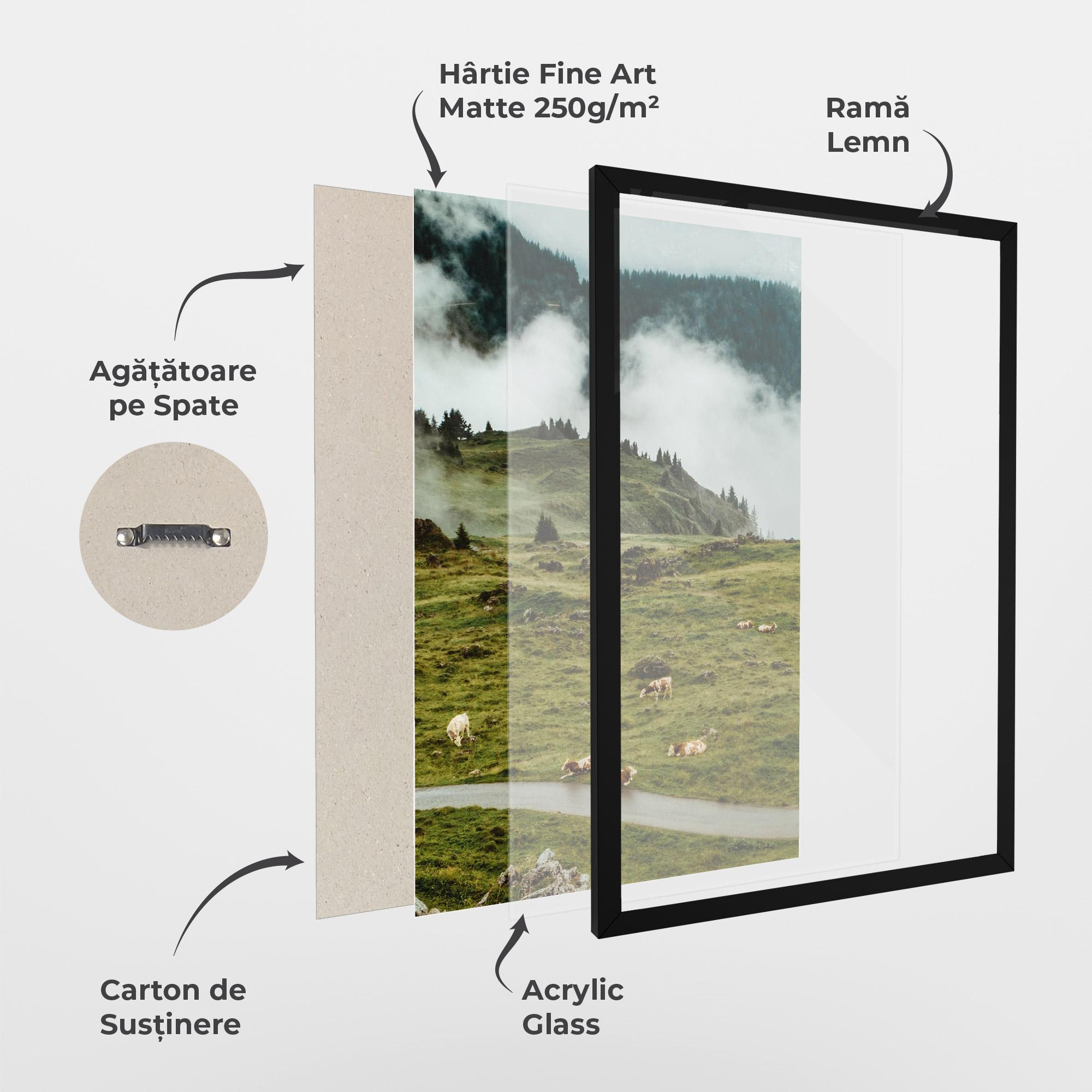 Poster Înrămat Cow Field View mockup 1