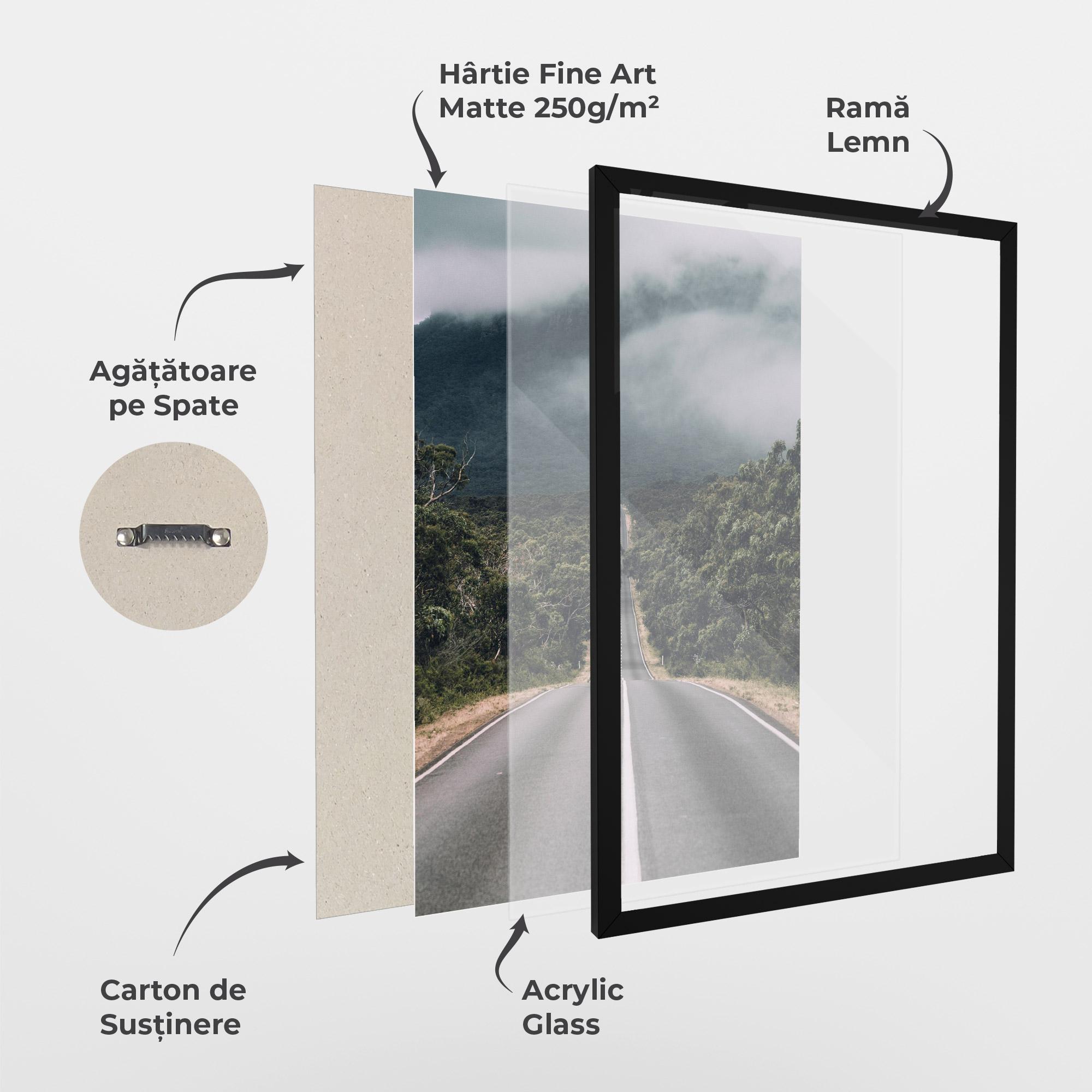 Poster Înrămat Forest Driving Road mockup 1