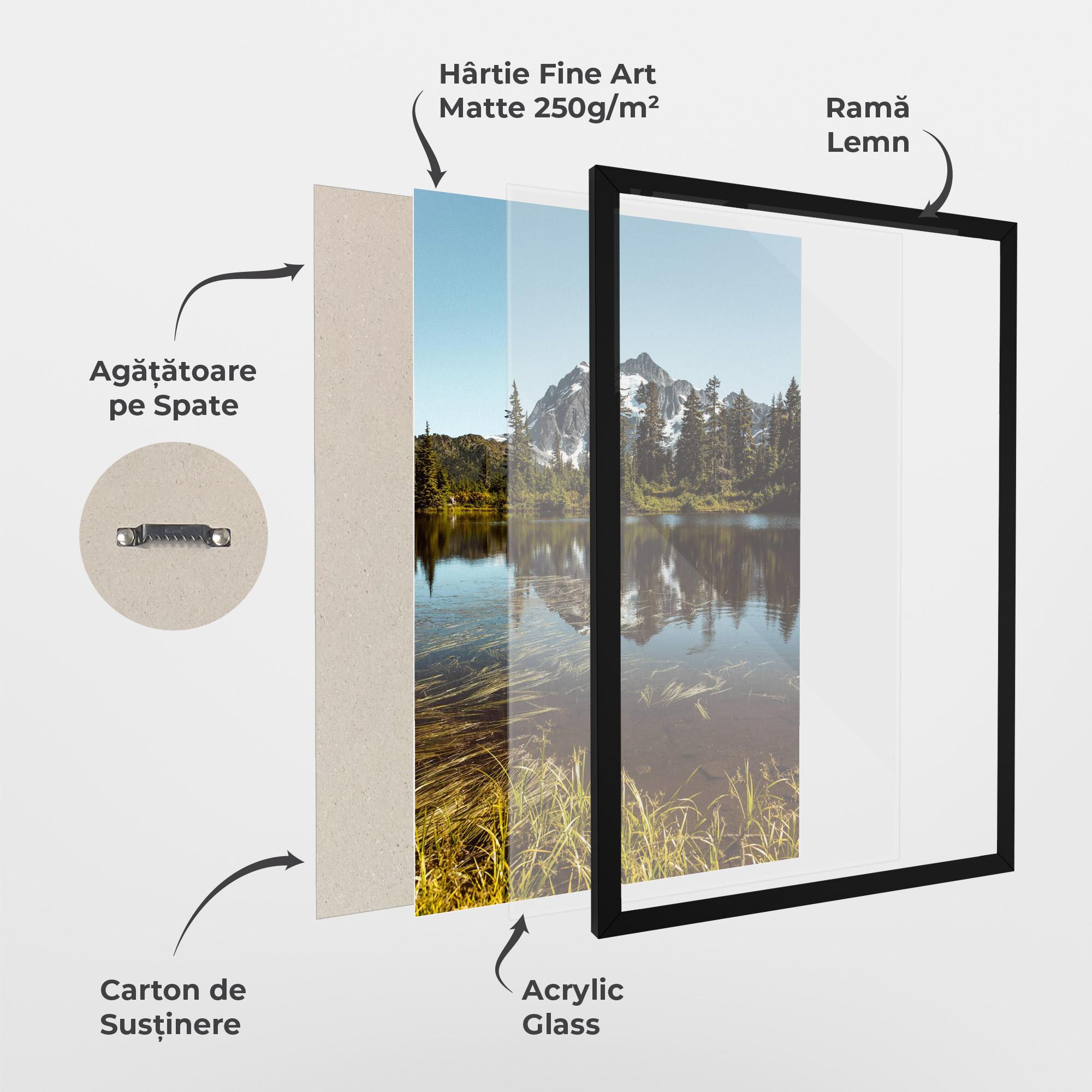 Poster Înrămat Lake Snow Mountain mockup 1