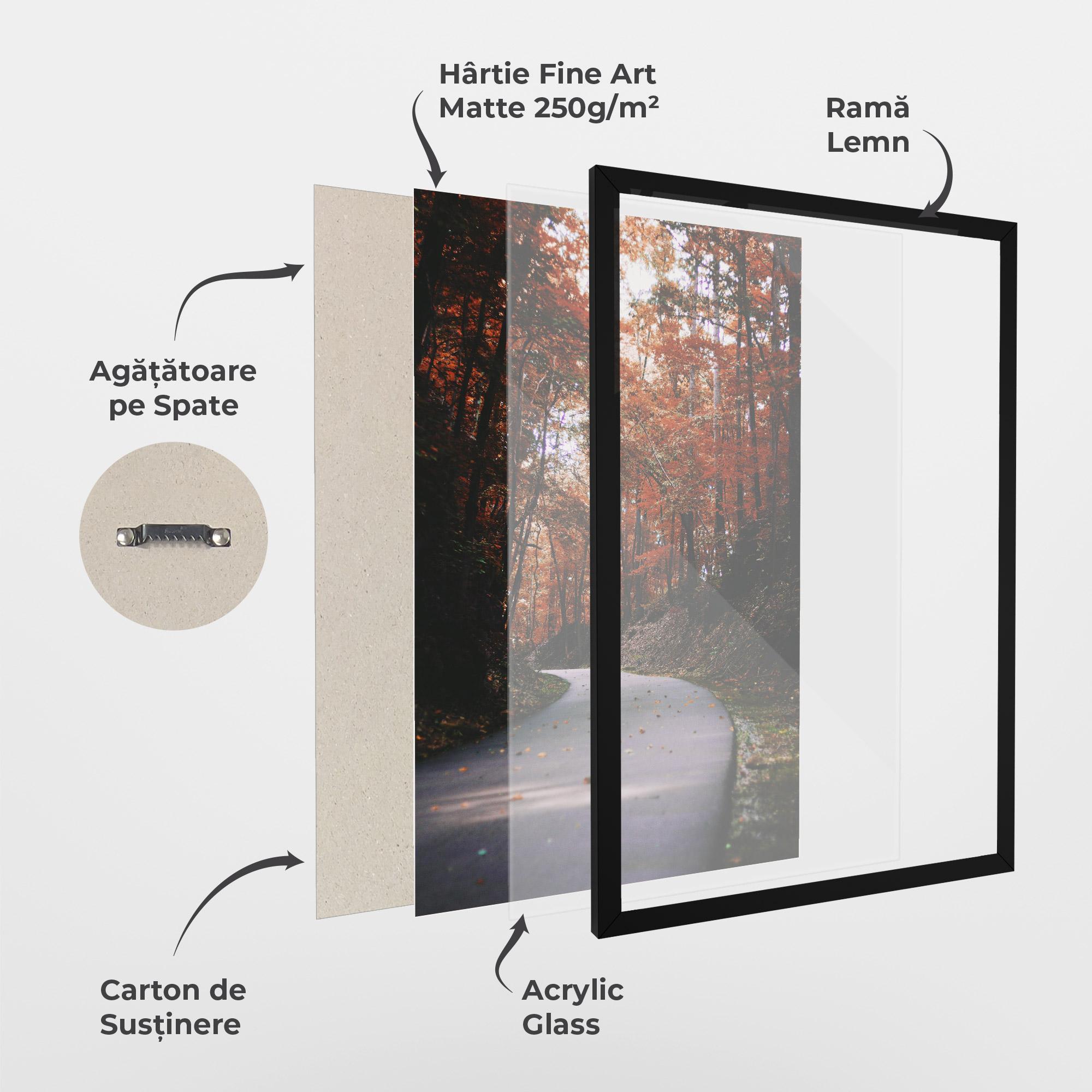 Poster Înrămat Red Trees Road mockup 1