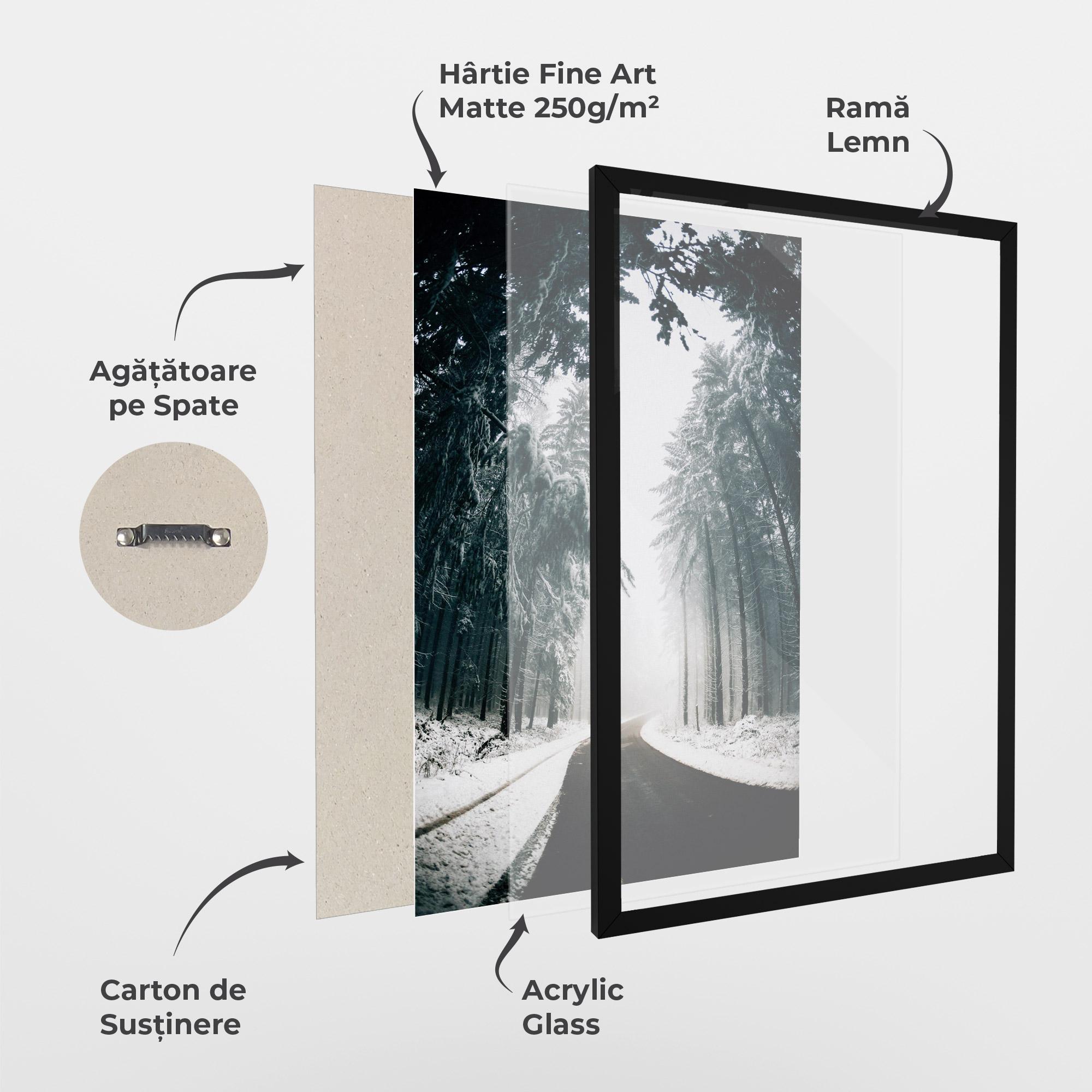 Poster Înrămat Snow Road Dorest mockup 1