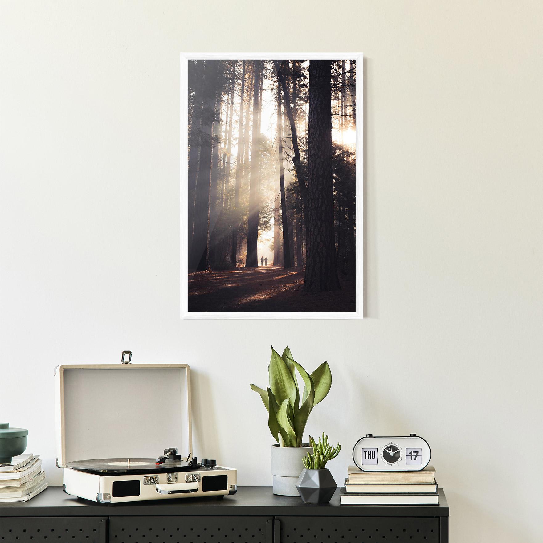Poster Înrămat Foggy Couple Forest mockup 2