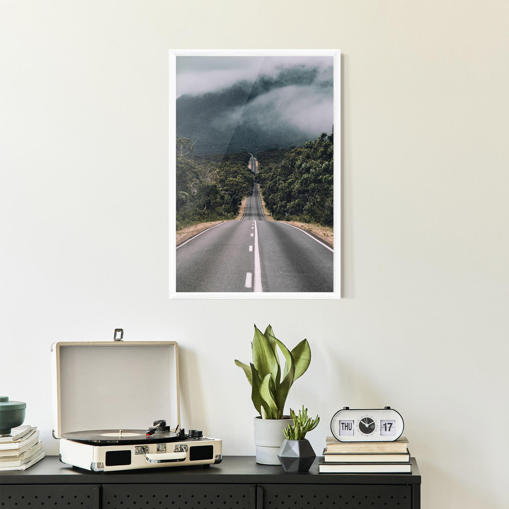 Poster Înrămat Forest Driving Road mockup 2