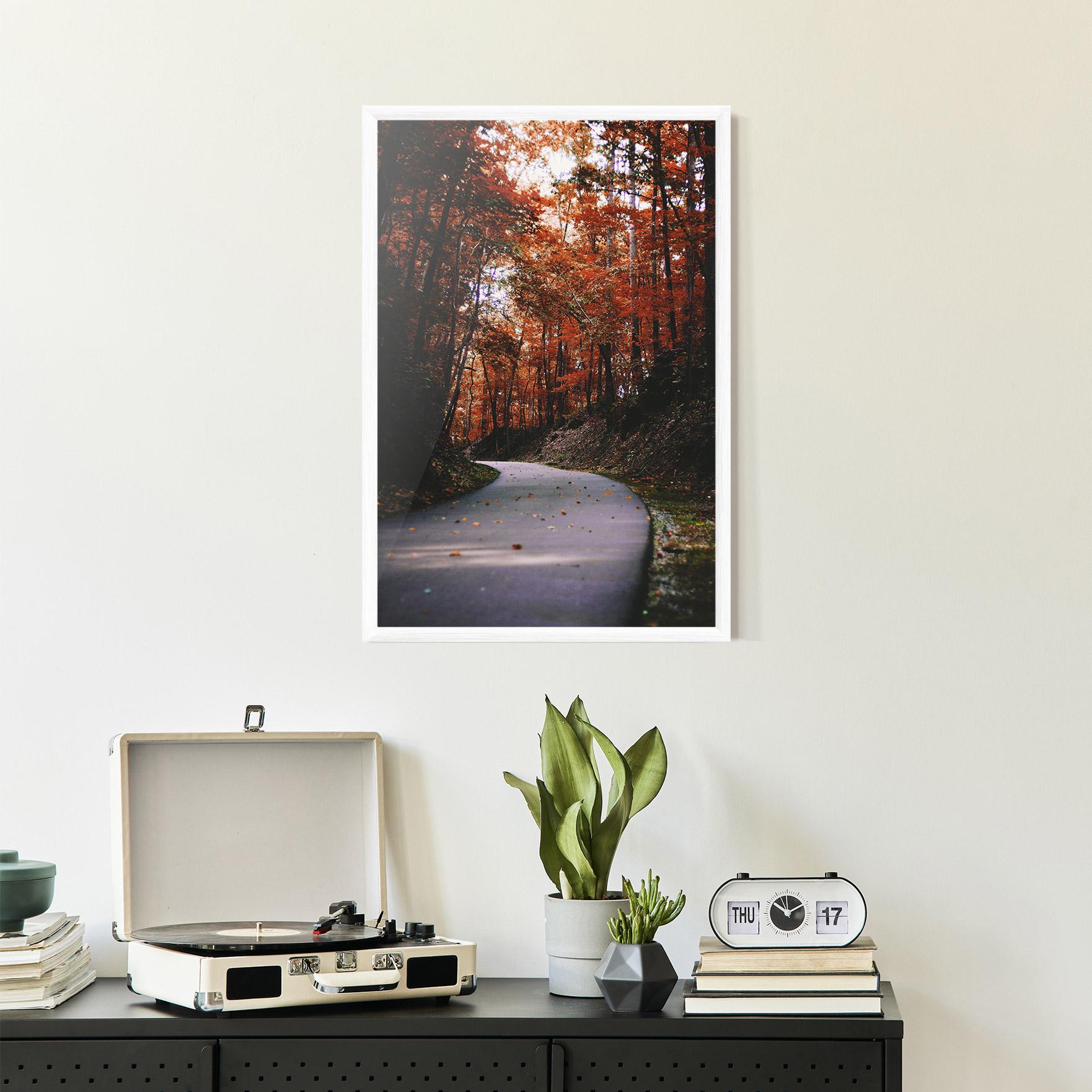 Poster Înrămat Red Trees Road mockup 2