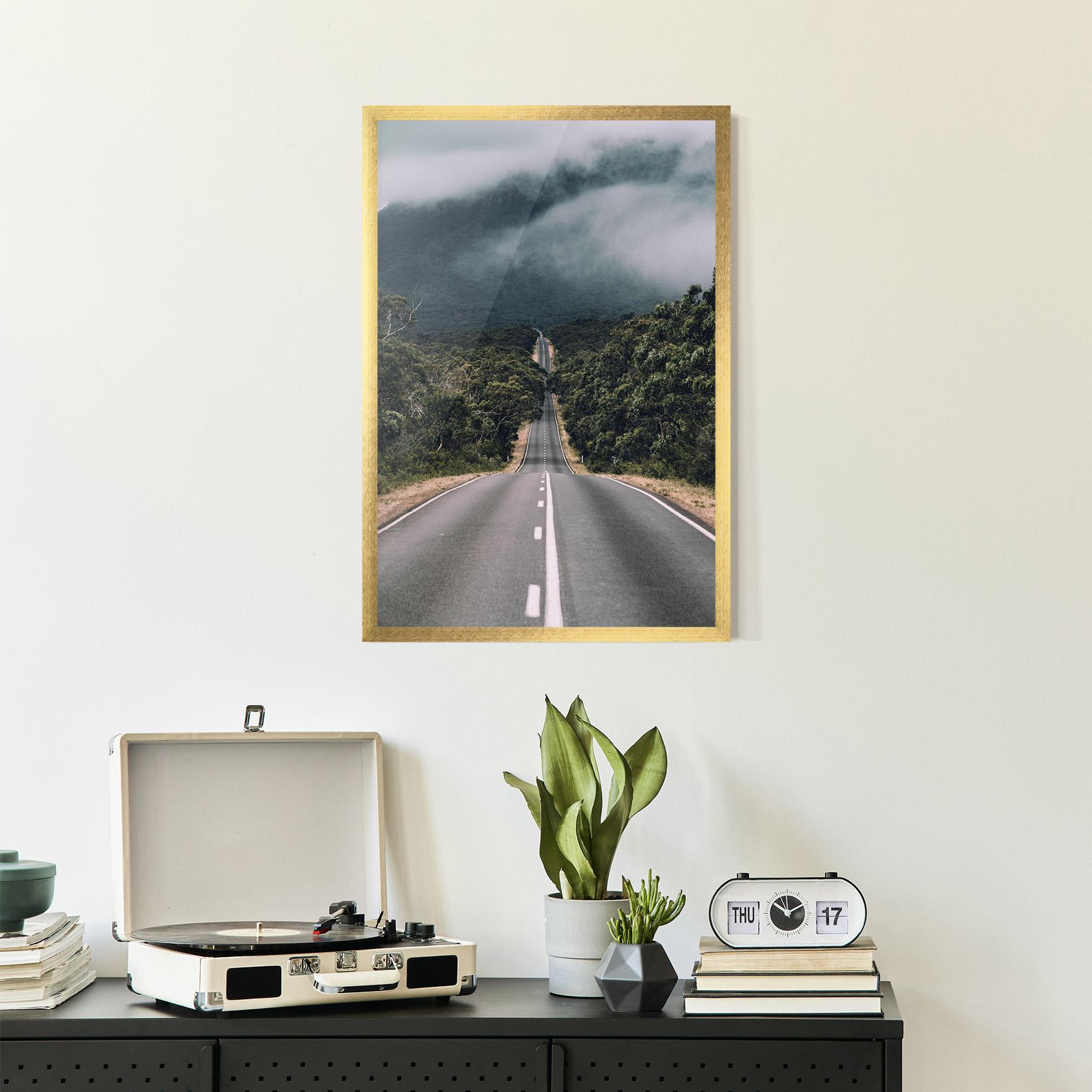 Poster Înrămat Forest Driving Road mockup 2