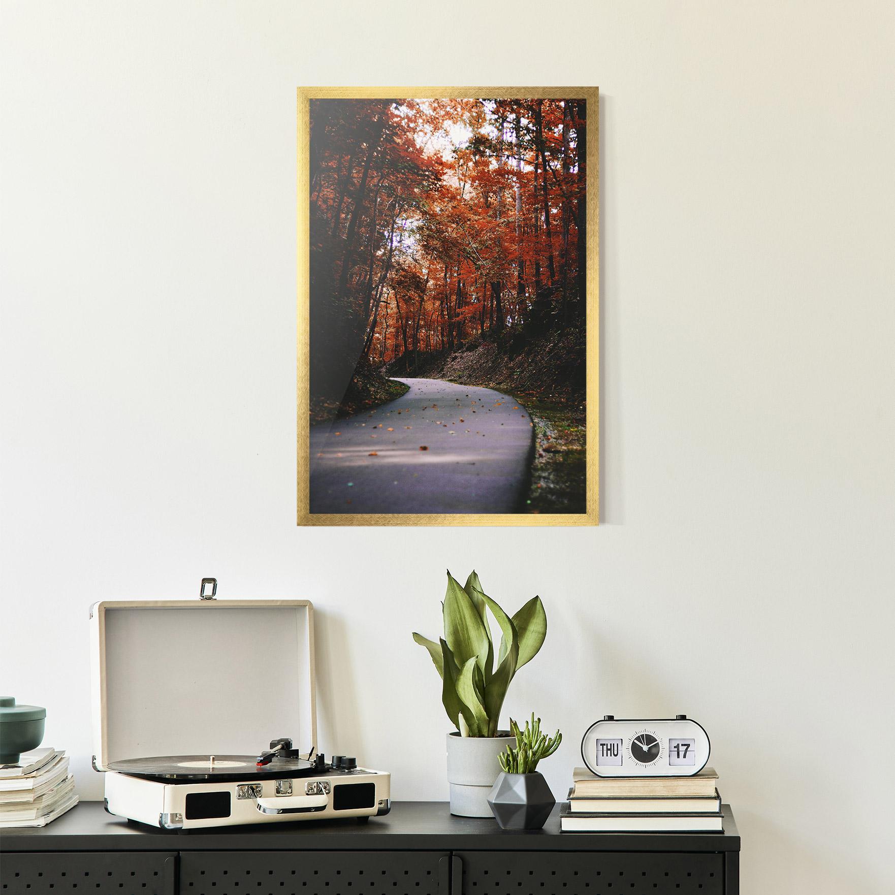 Poster Înrămat Red Trees Road mockup 2