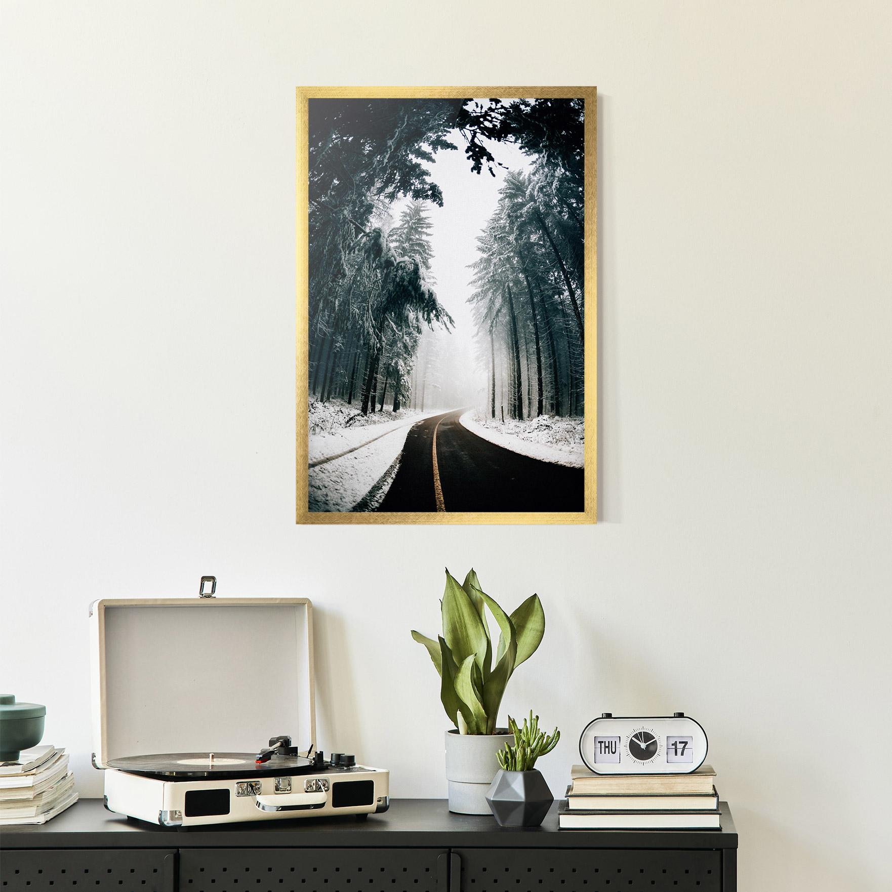 Poster Înrămat Snow Road Dorest mockup 2