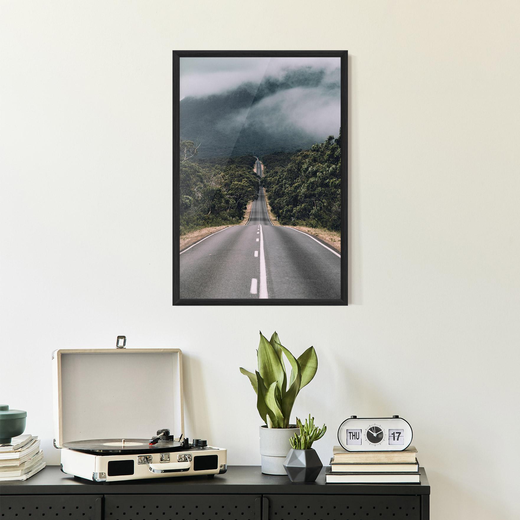 Poster Înrămat Forest Driving Road mockup 2