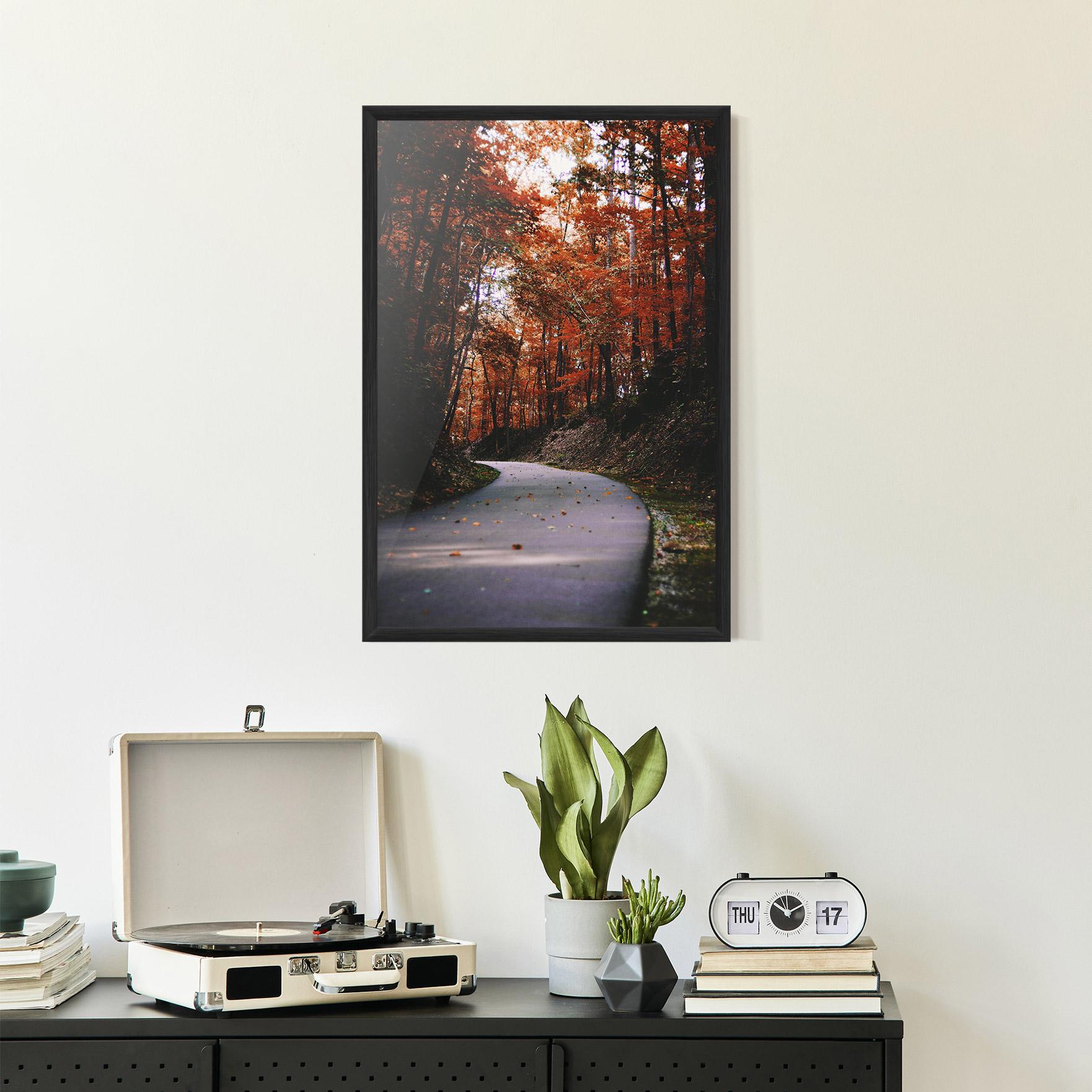Poster Înrămat Red Trees Road mockup 2