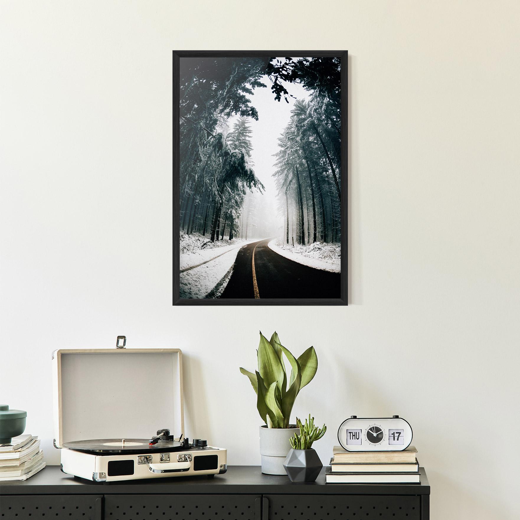 Poster Înrămat Snow Road Dorest mockup 2
