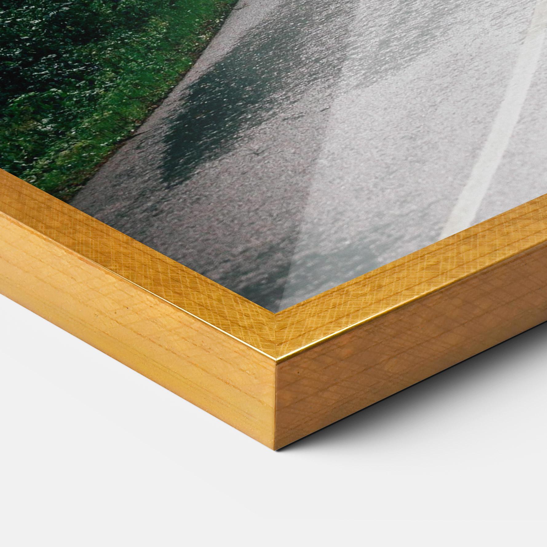 Poster Înrămat Rainy Road Forest mockup 3