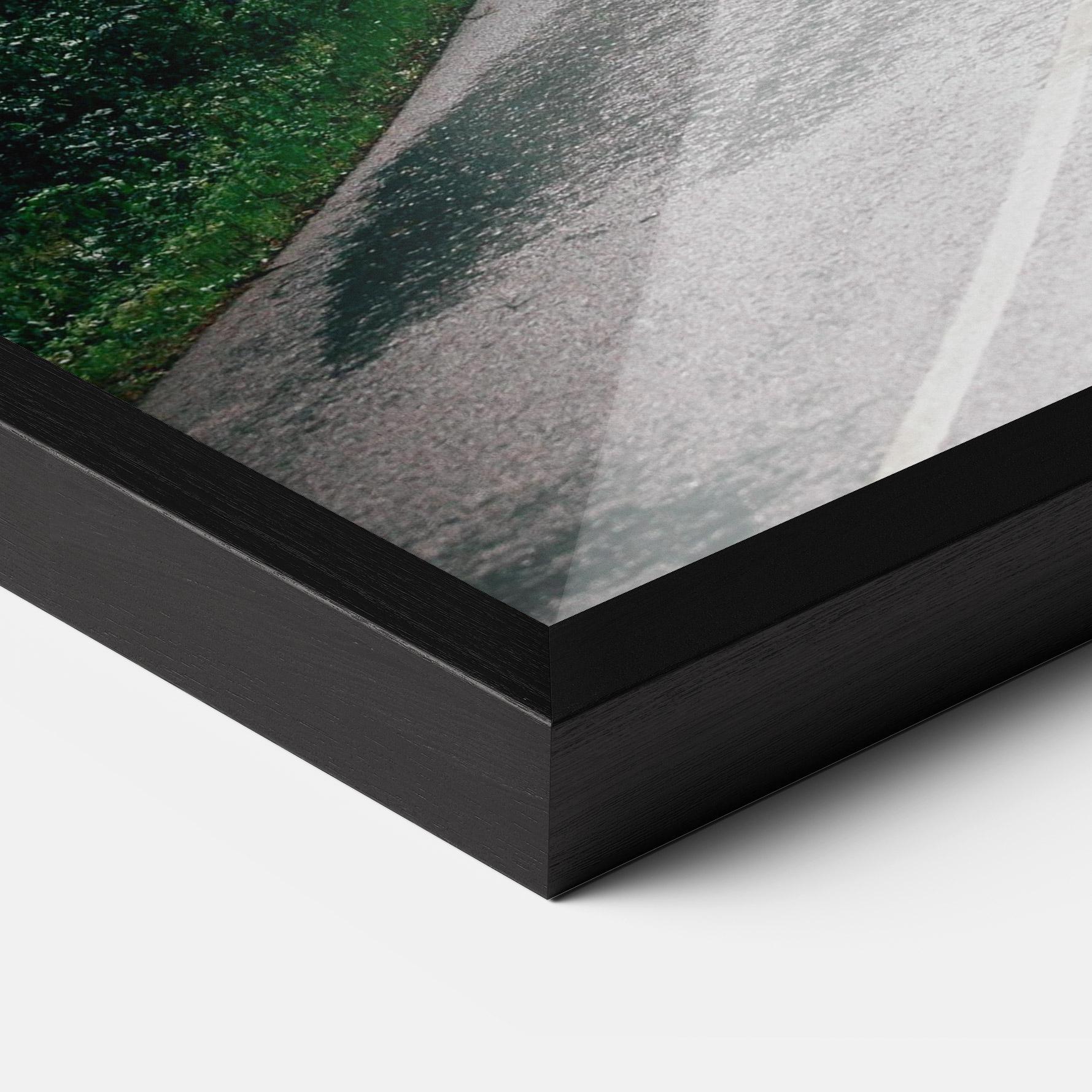 Poster Înrămat Rainy Road Forest mockup 3