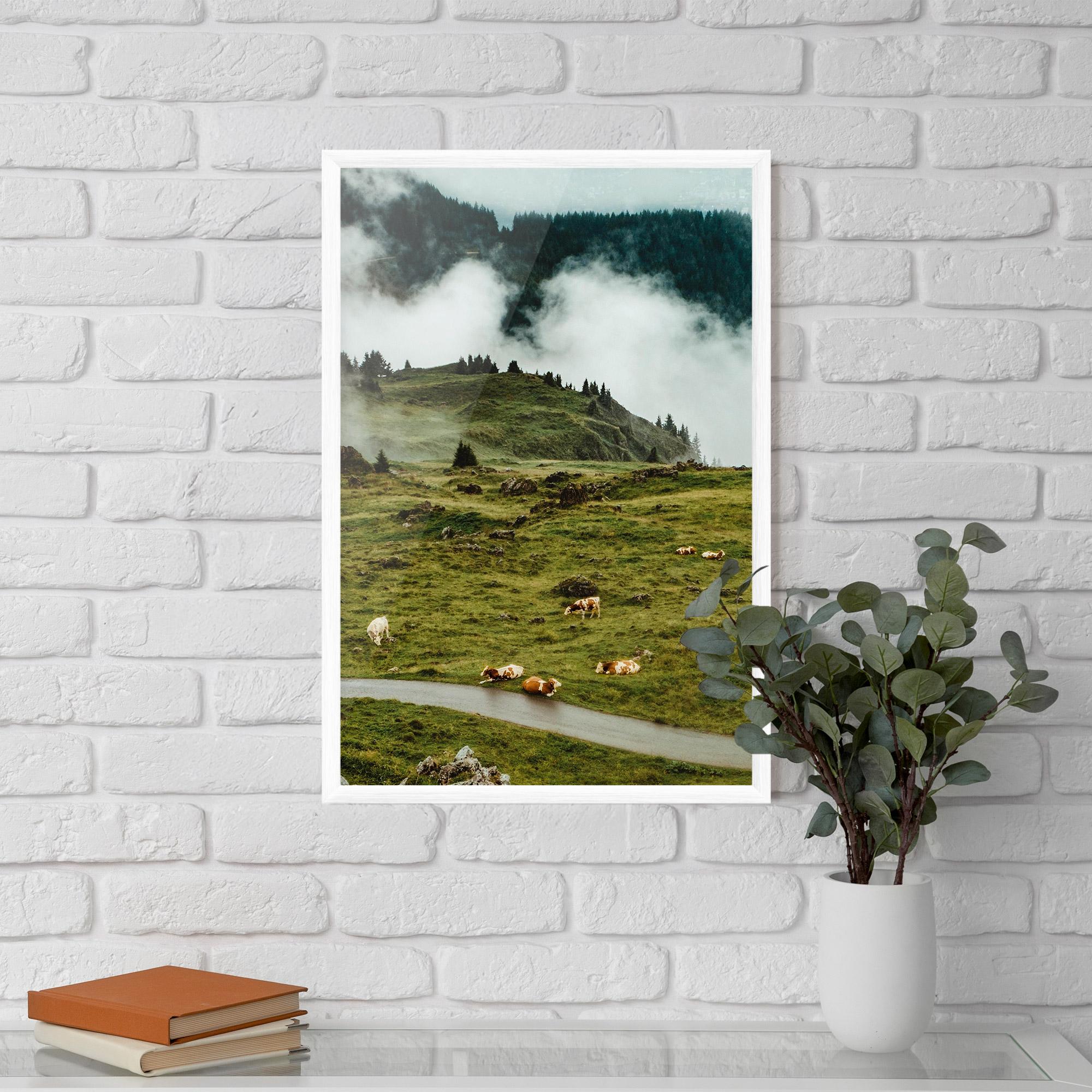 Poster Înrămat Cow Field View mockup 5
