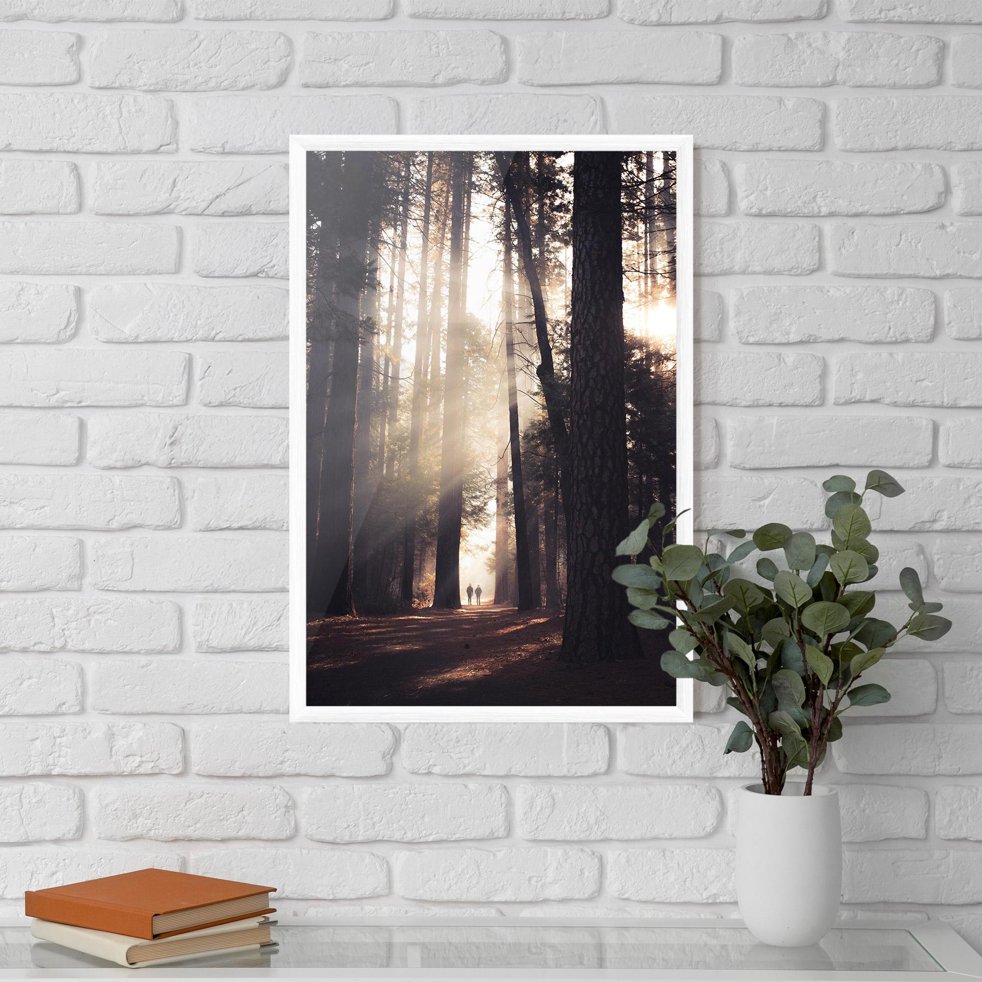 Poster Înrămat Foggy Couple Forest mockup 5