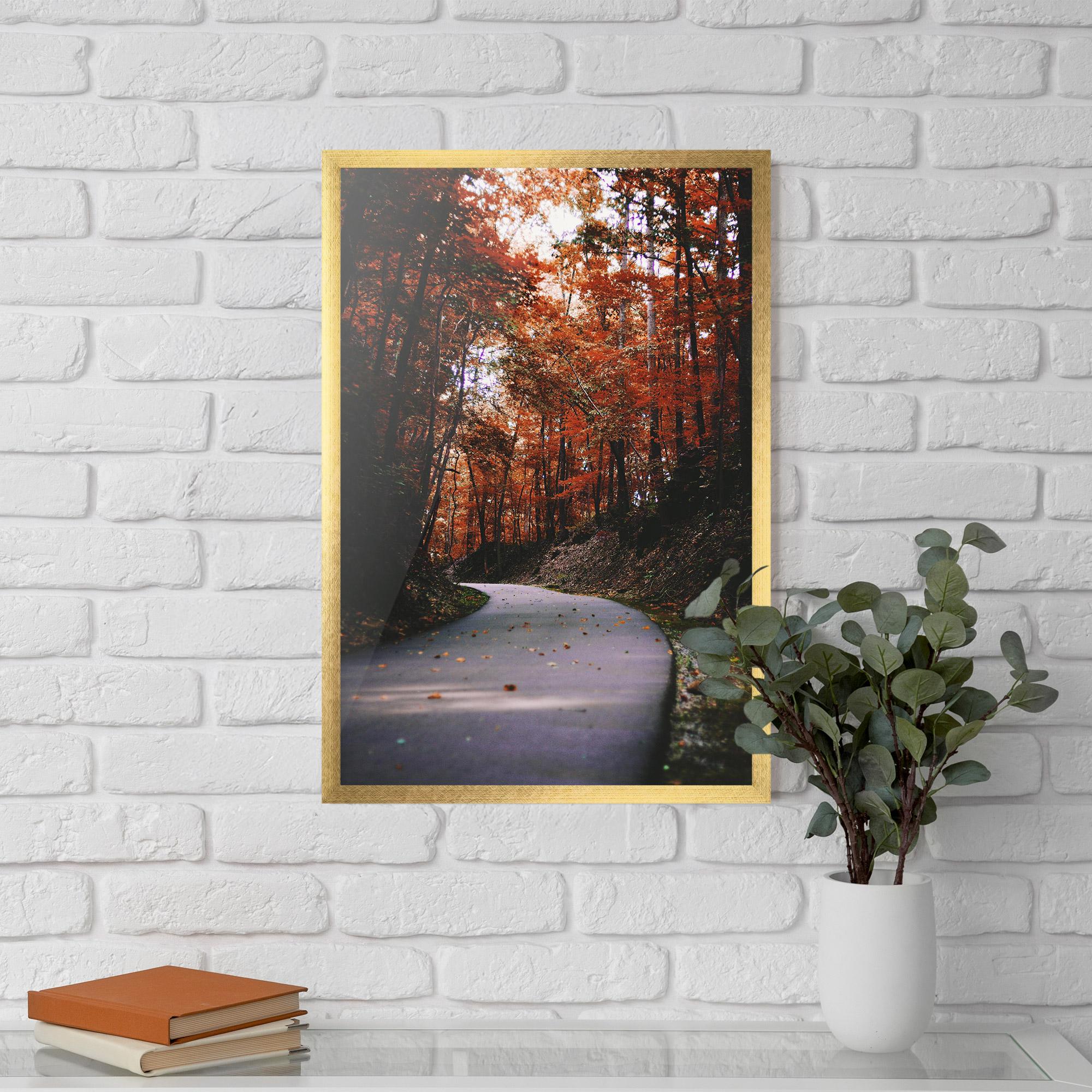 Poster Înrămat Red Trees Road mockup 5